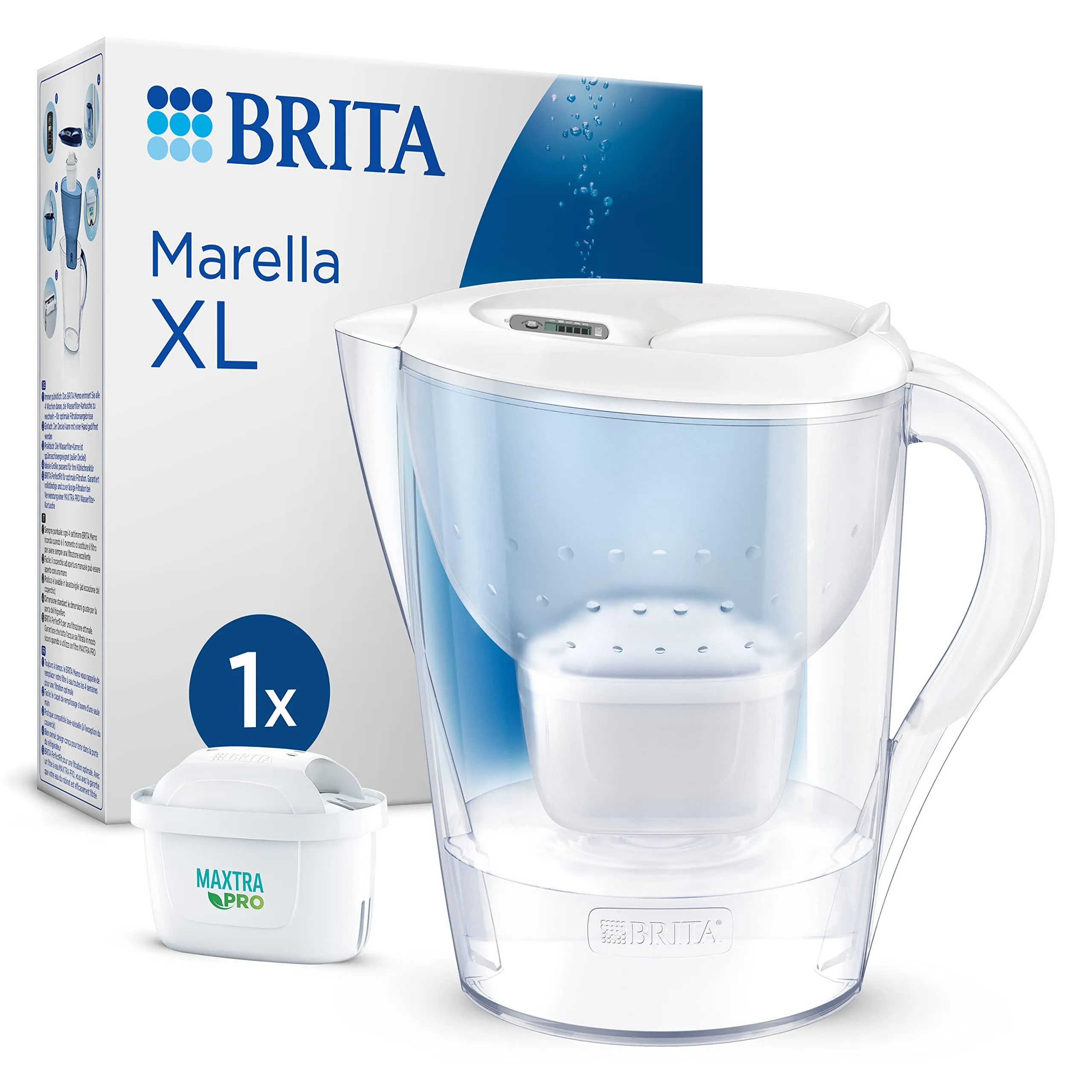 Brita Marella XL Caraffa Filtrante con 1 Filtro Maxtra Pro