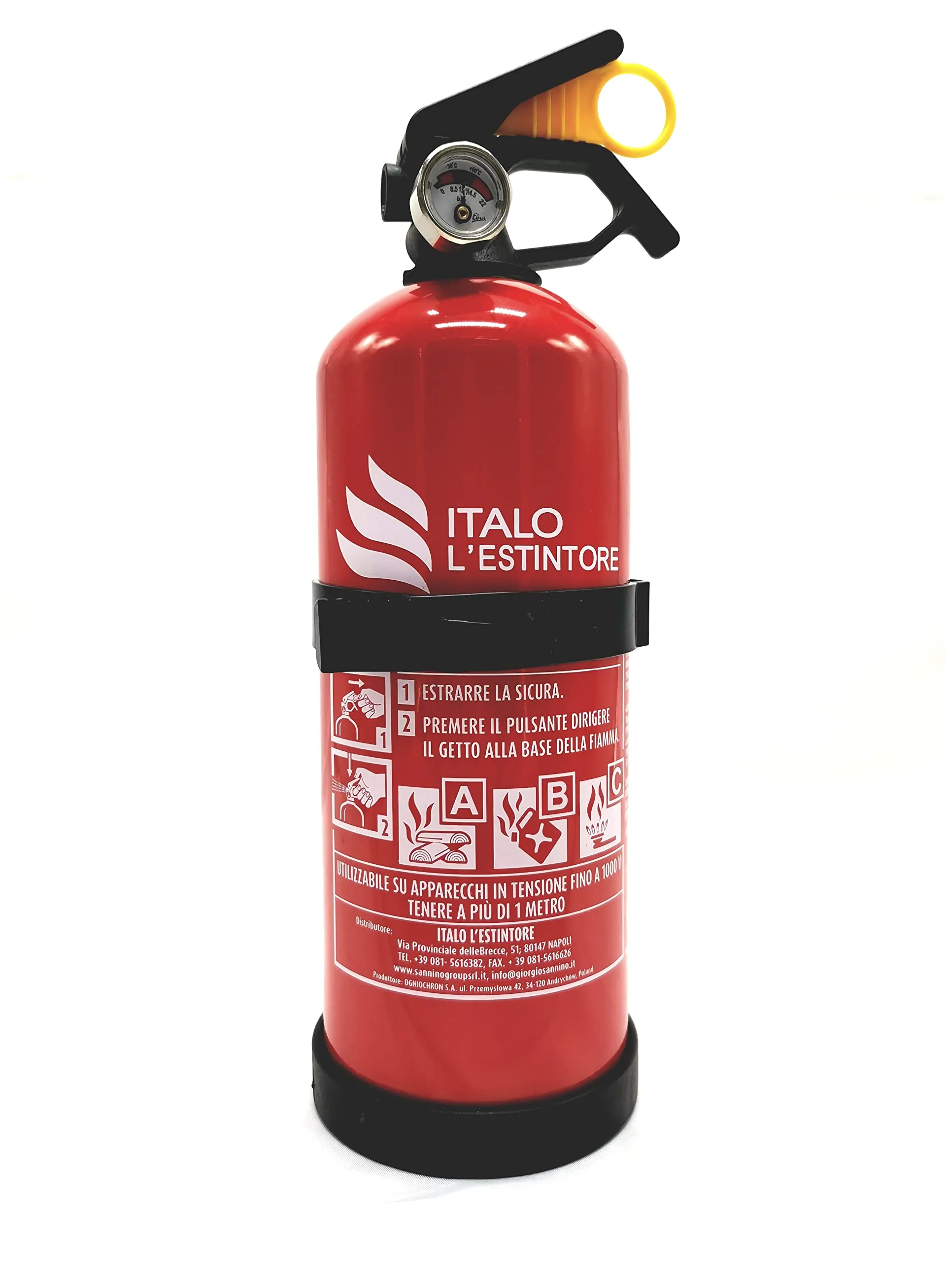 Estintore a Polvere ABC 1kg Omologato RINA e MED per Barche, Auto, Moto e Abitazioni