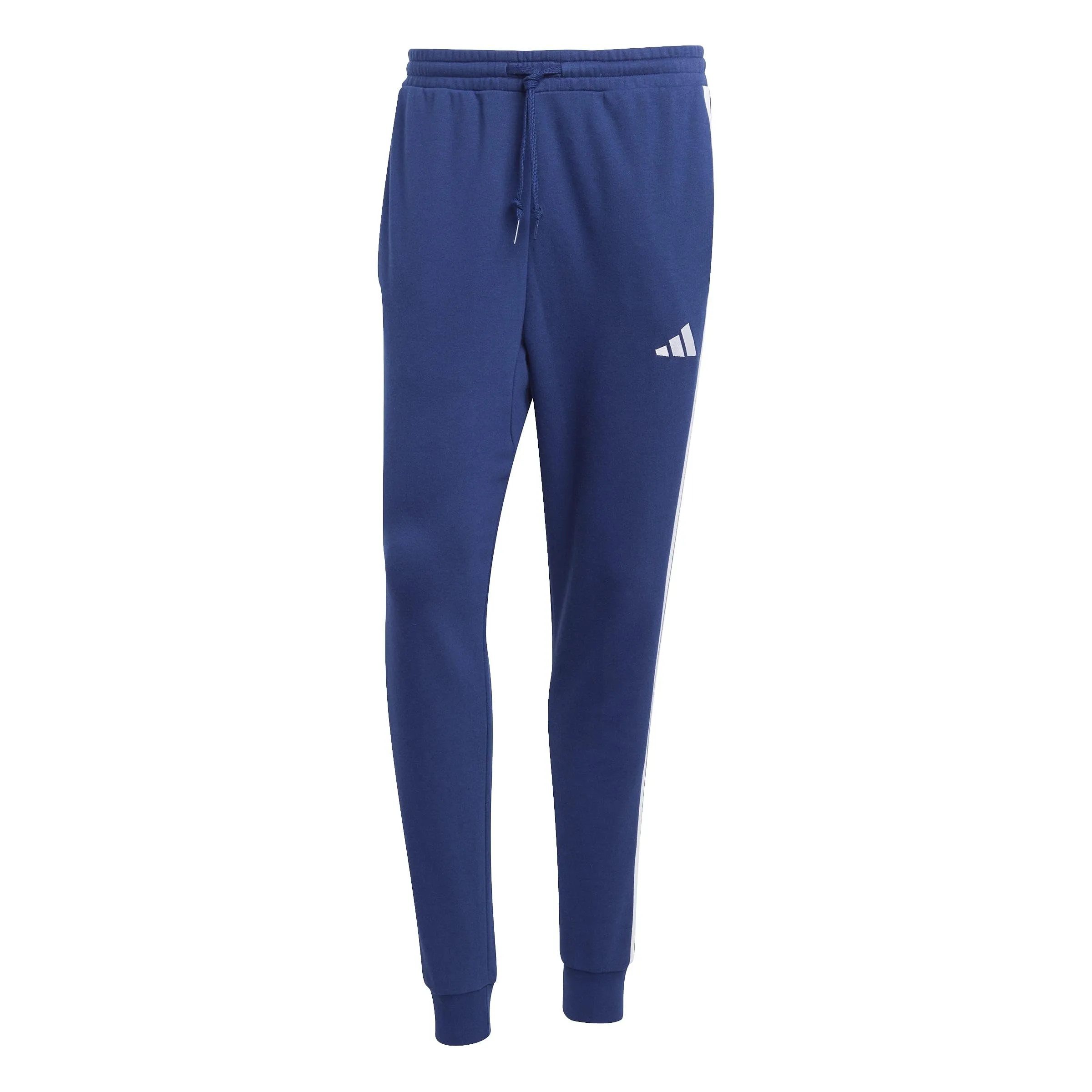 Adidas Essential 3-Stripes French Terry Pant - Pantaloni Sportivi Uomo, Blu Scuro/Bianco