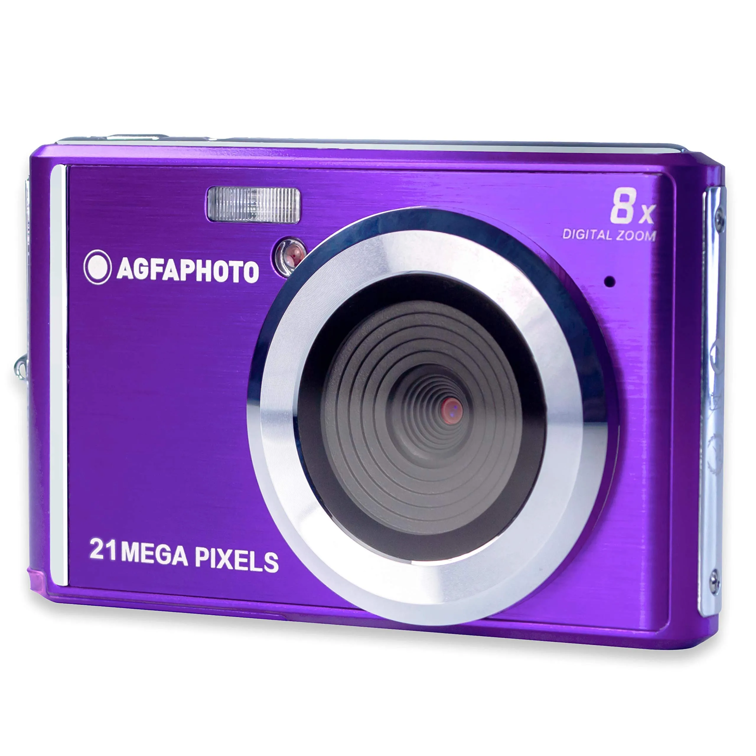 AGFA PHOTO Realishot DC5200 - Fotocamera Compatta, 21MP, Schermo LCD 2,4", Zoom Digitale 8x, Video HD 720p, Batteria al Litio, Schede SD, Modalità Scena - Viola