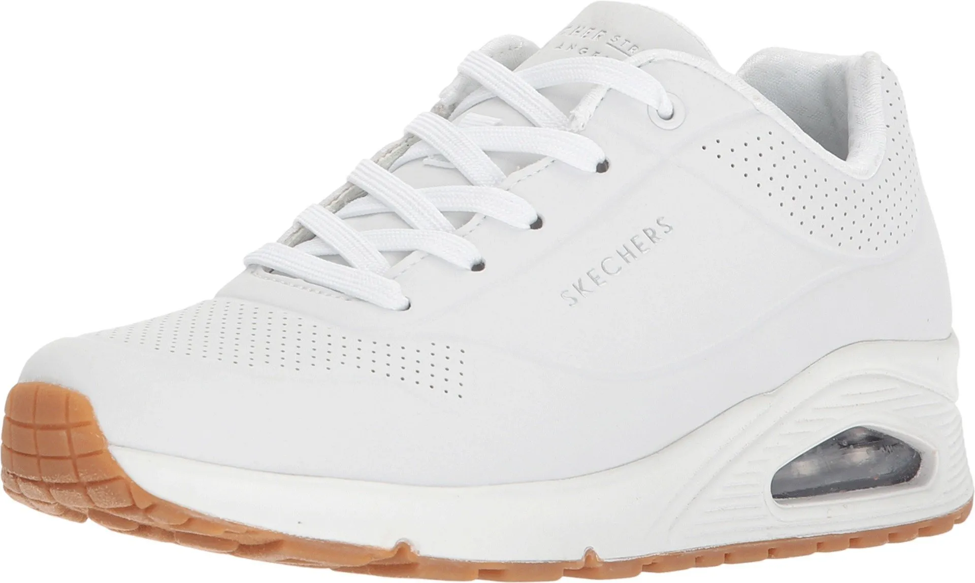 Skechers Uno Stand On Air Scarpe da Ginnastica da Donna, White Durabuck/Mesh