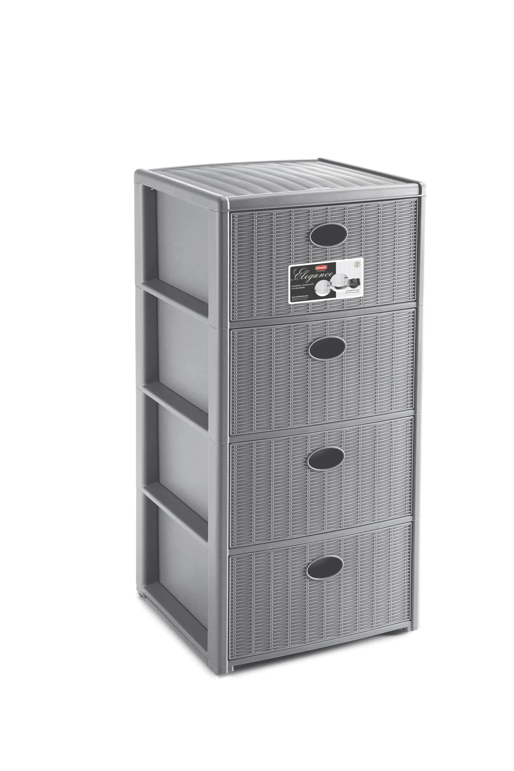 Cassettiera Elegance Slim Bianca - 4 Cassetti