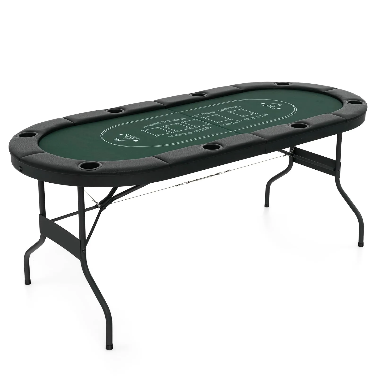 Tavolo da Poker Pieghevole COSTWAY 182cm per 8 Giocatori Verde