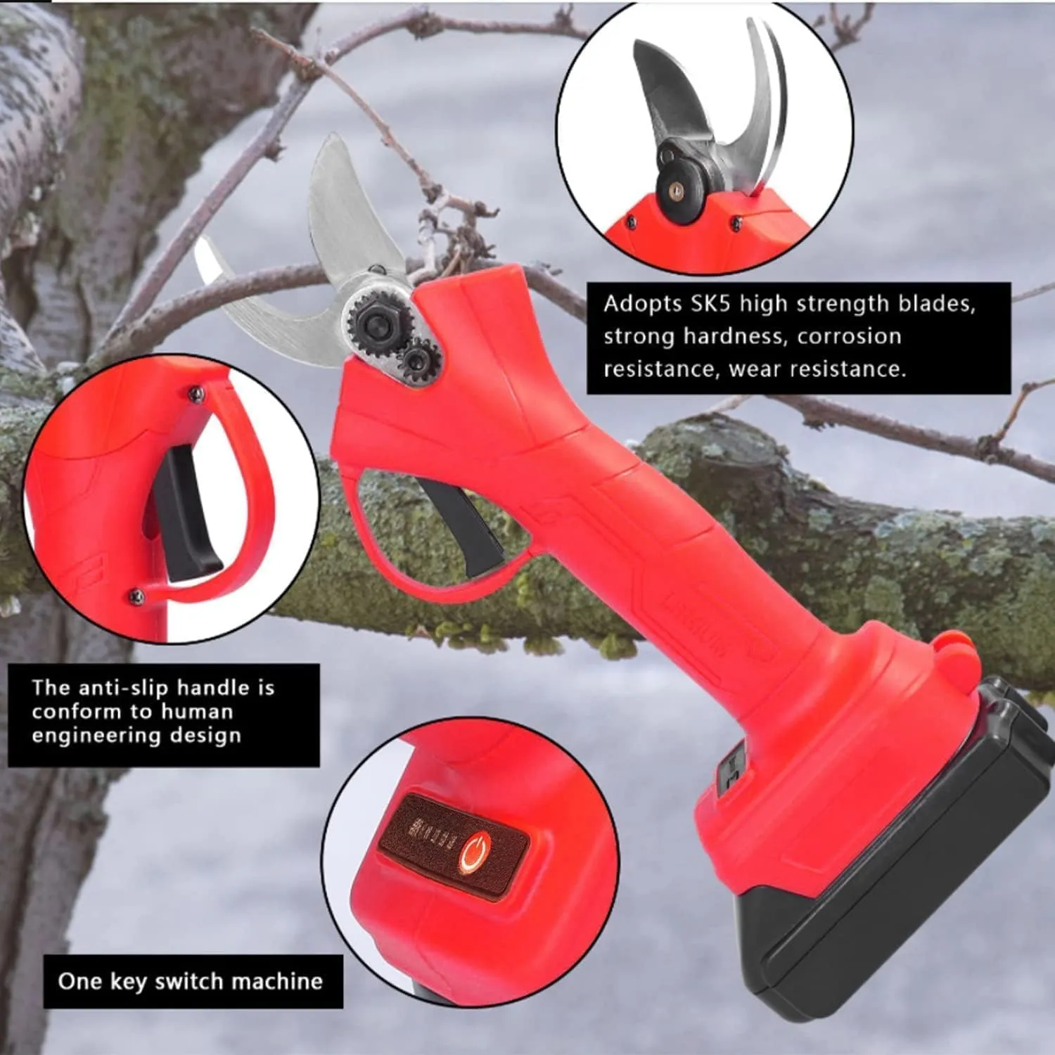 SQUADO - Forbice da Potatura Elettrica a Batteria 48V