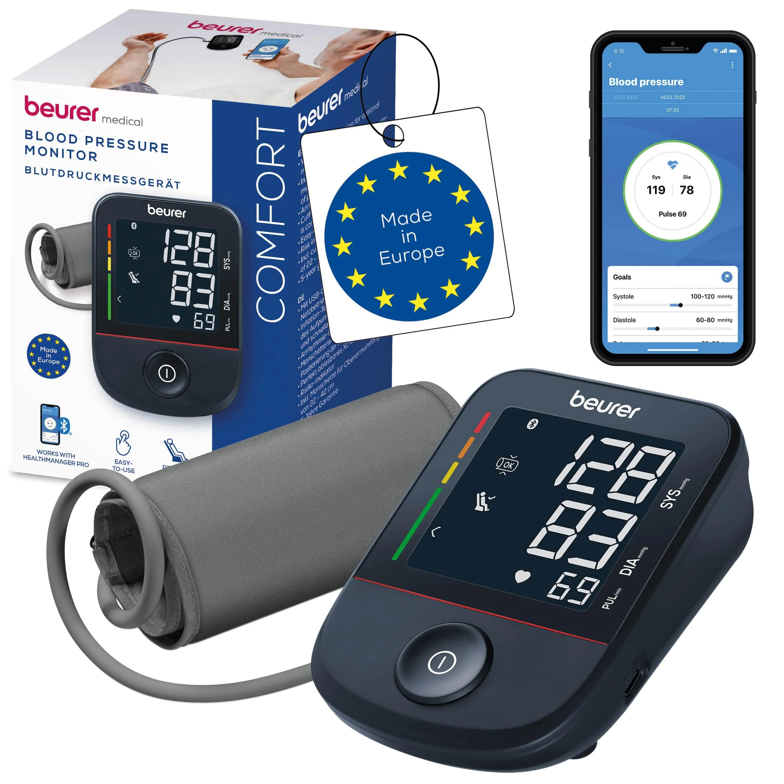 Beurer BM 48 Misuratore di Pressione da Braccio con App