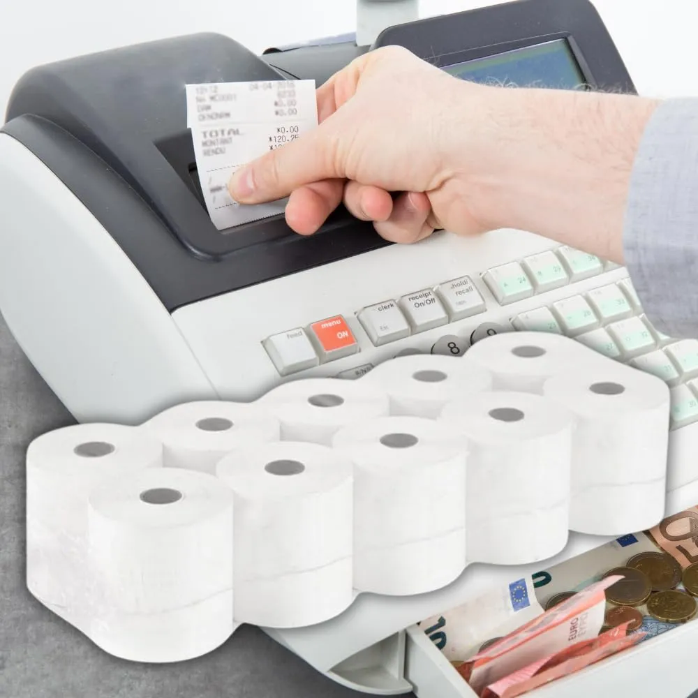 10 Rotoli Cassa 57x30 Termica Fiscale Omologati