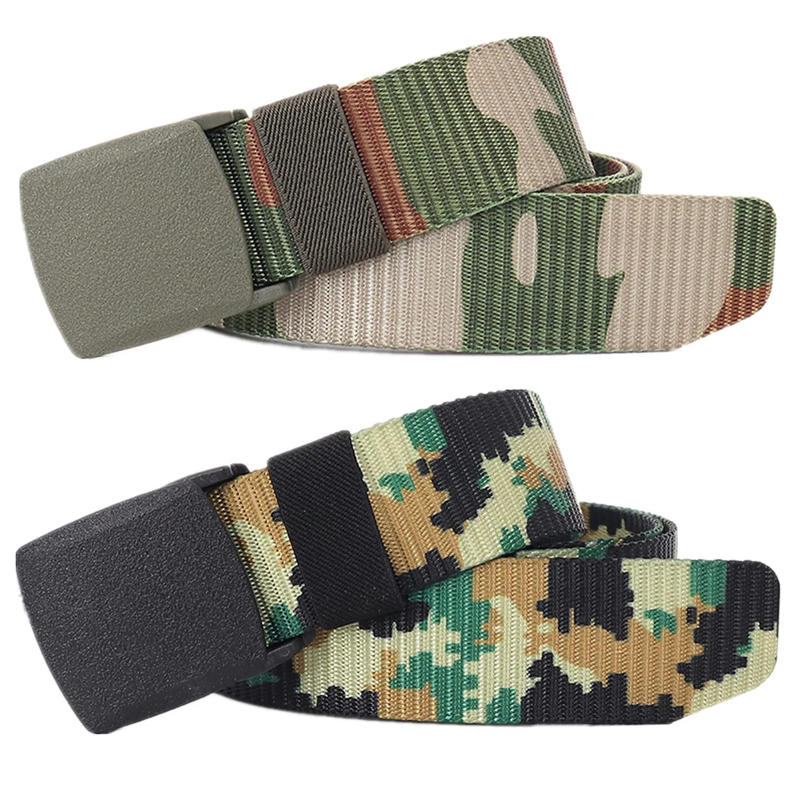 Cintura Elastica in Tessuto Elasticizzato - Set da 2, Stile Militare Mimetico