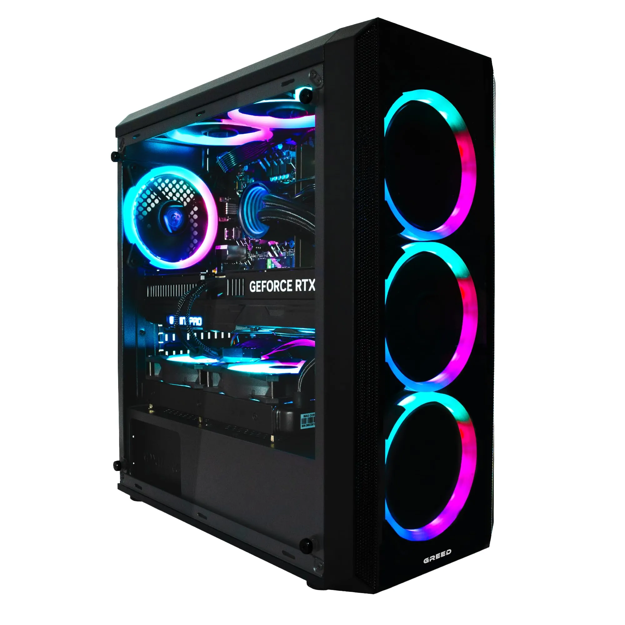 GREED® MK2 Pro - PC Gaming 4K High End - AMD Ryzen 7 5700X, Nvidia GeForce RTX 5070, 32GB DDR4, 1TB SSD, Raffreddamento a Liquido, Windows 11 Pro