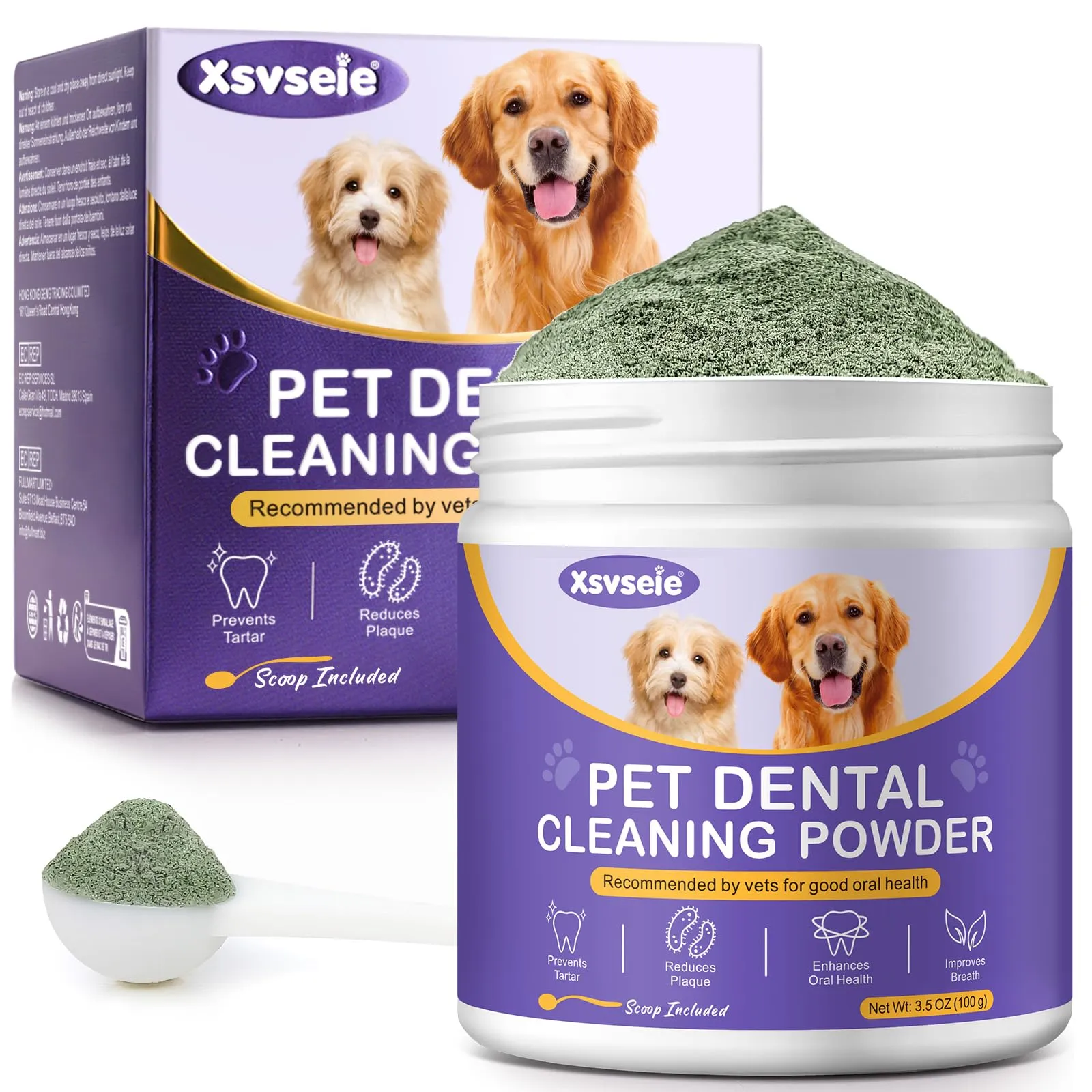 CLFJLXYX Placca Off Powder - Polvere per la pulizia dei denti di cani e gatti