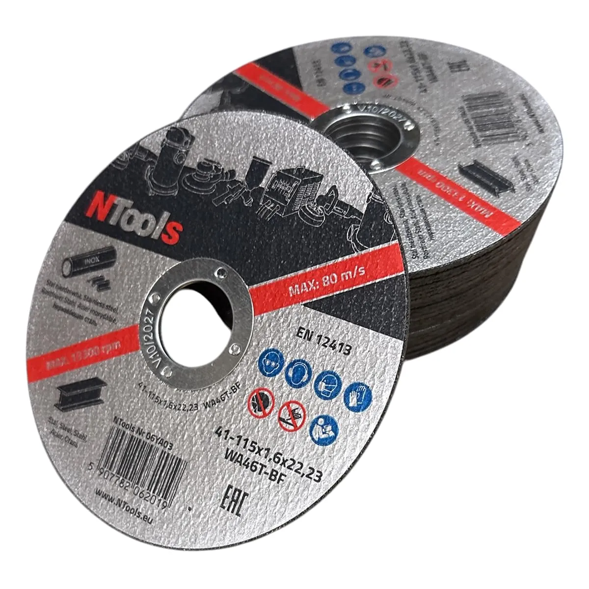 NTools SDC – Dischi da taglio 115 x 1,6 x 22,23 mm, 25 pezzi