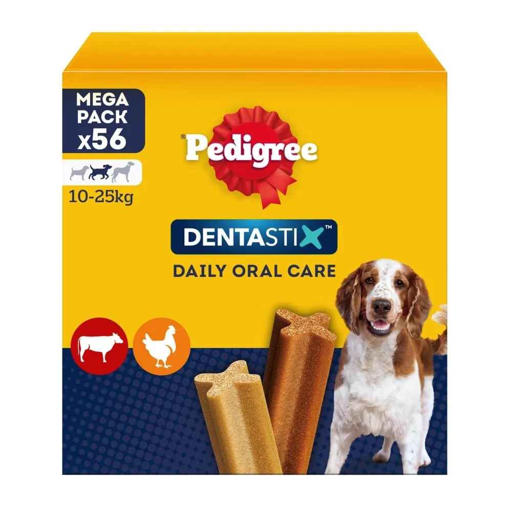 Pedigree Dentastix Snack per la Igiene Orale, Cane Medio 10-25 kg, 56 Bastoncini