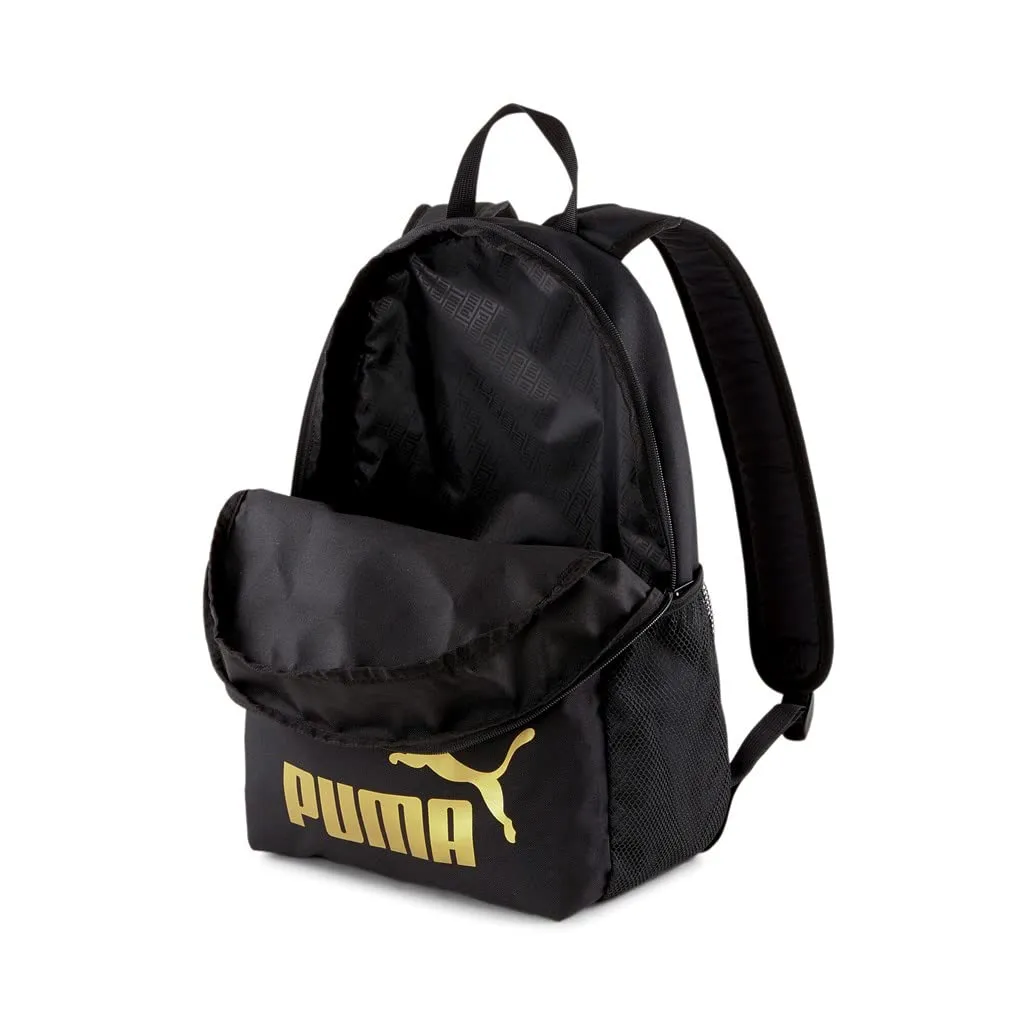 Puma Phase Backpack Zaino, Black-Golden Logo, Taglia Unica Unisex - Adulto