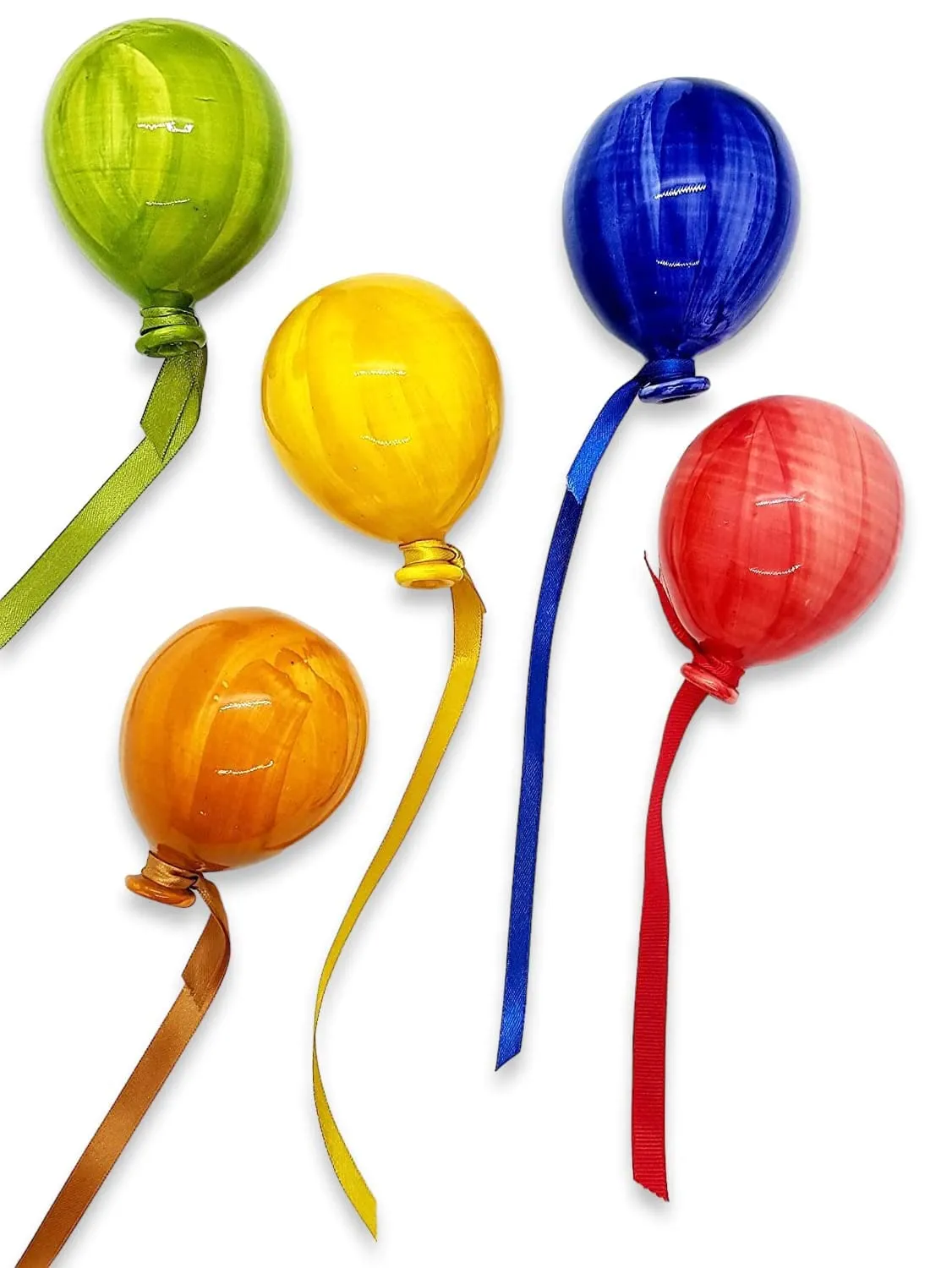 Set di 5 Palloncini Decorati a Mano Le Ceramiche del Castello Nina Palomba - Set 1