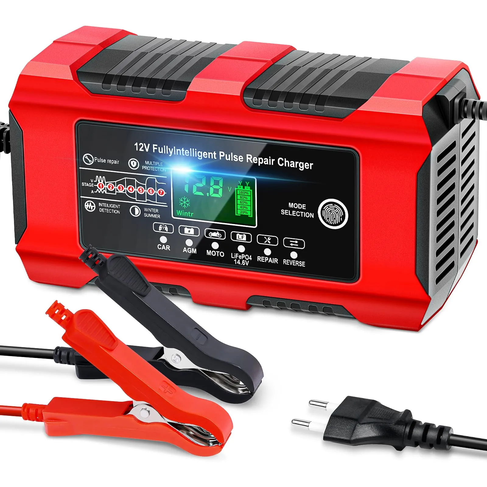 YDBAO 10A Caricabatterie Auto Intelligente per Batterie 12V