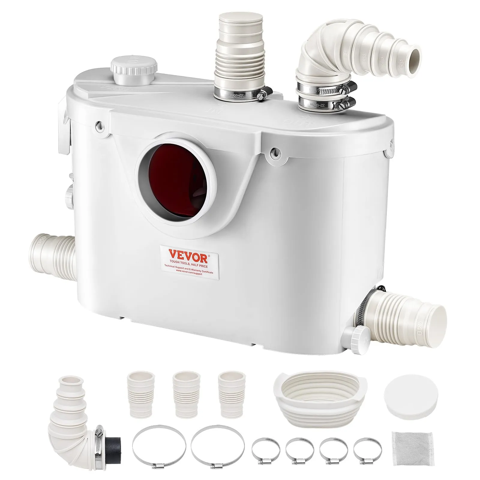 VEVOR Pompa Maceratrice per WC 500W con 4 Ingressi