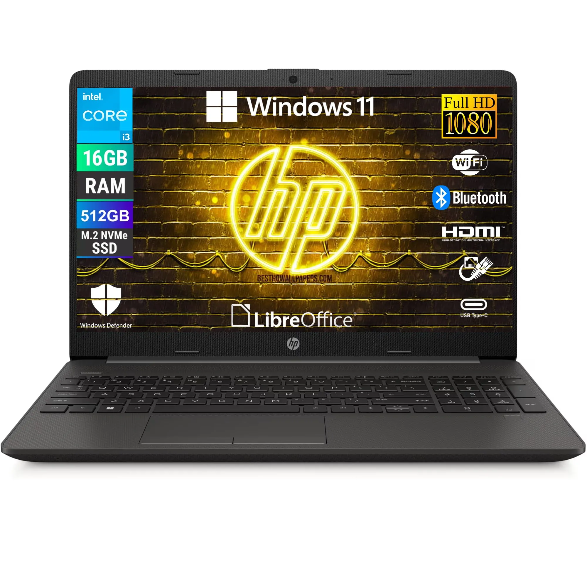 HP 250 G10 Notebook - Intel i3, 16GB RAM, 512GB SSD, Windows 11 Pro