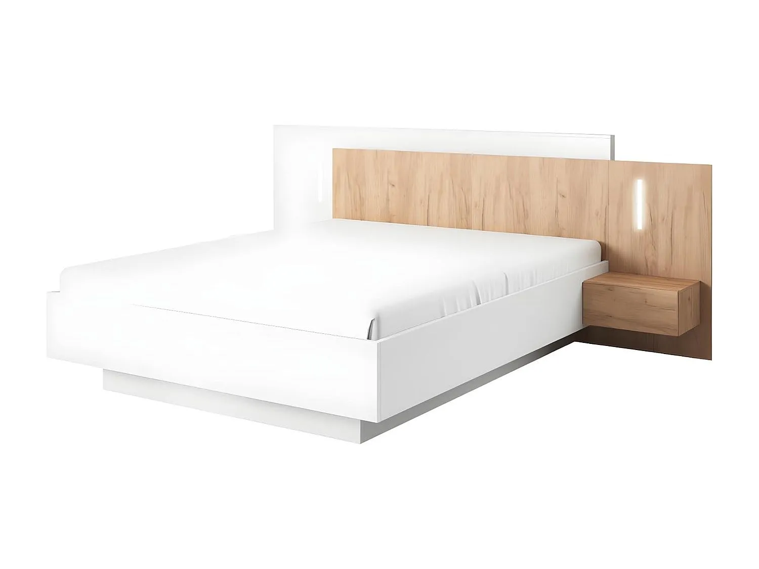 Letto con Comodini FRANCOLI 160x200 cm con LED