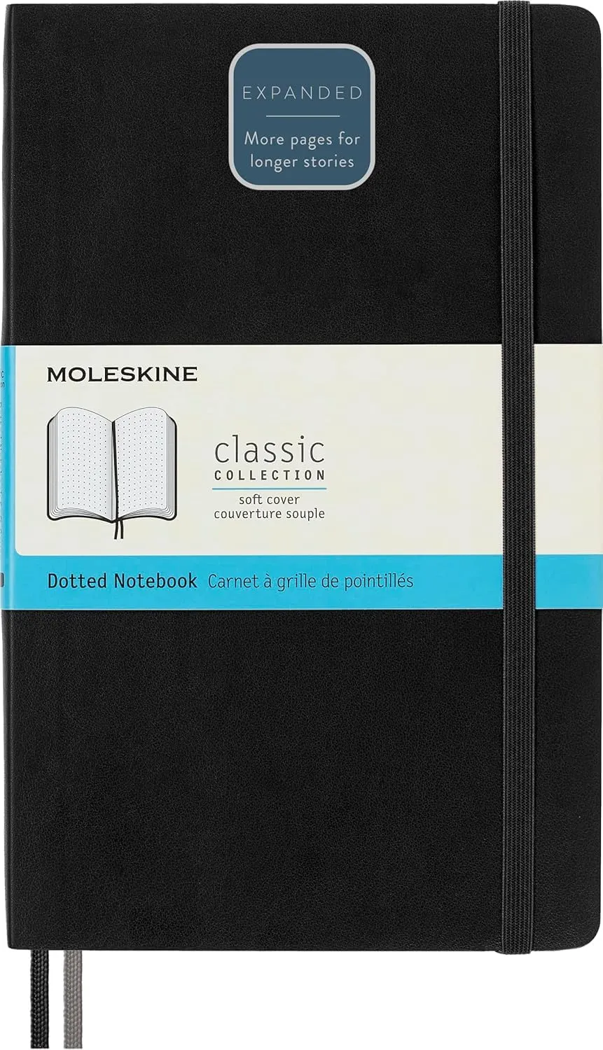 Moleskine Classic Notebook Expanded - Large, Nero, Puntinato