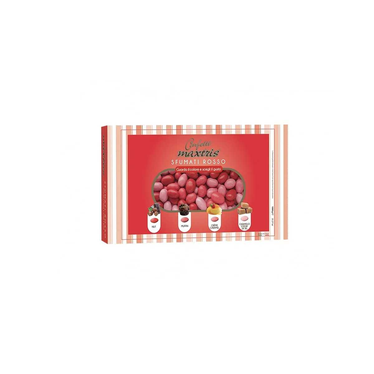 Confetti Maxtris Italiani Di Mandorla, Sfumato Rosso 4 Gusti, Assortito 1 Chilogrammi