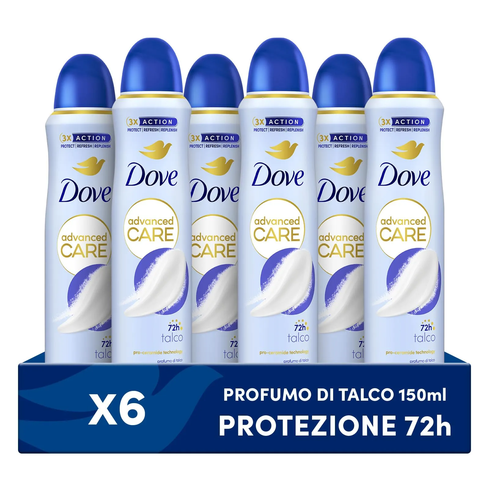 Dove Advanced Care Talco Deodorante Spray - 6x150ml