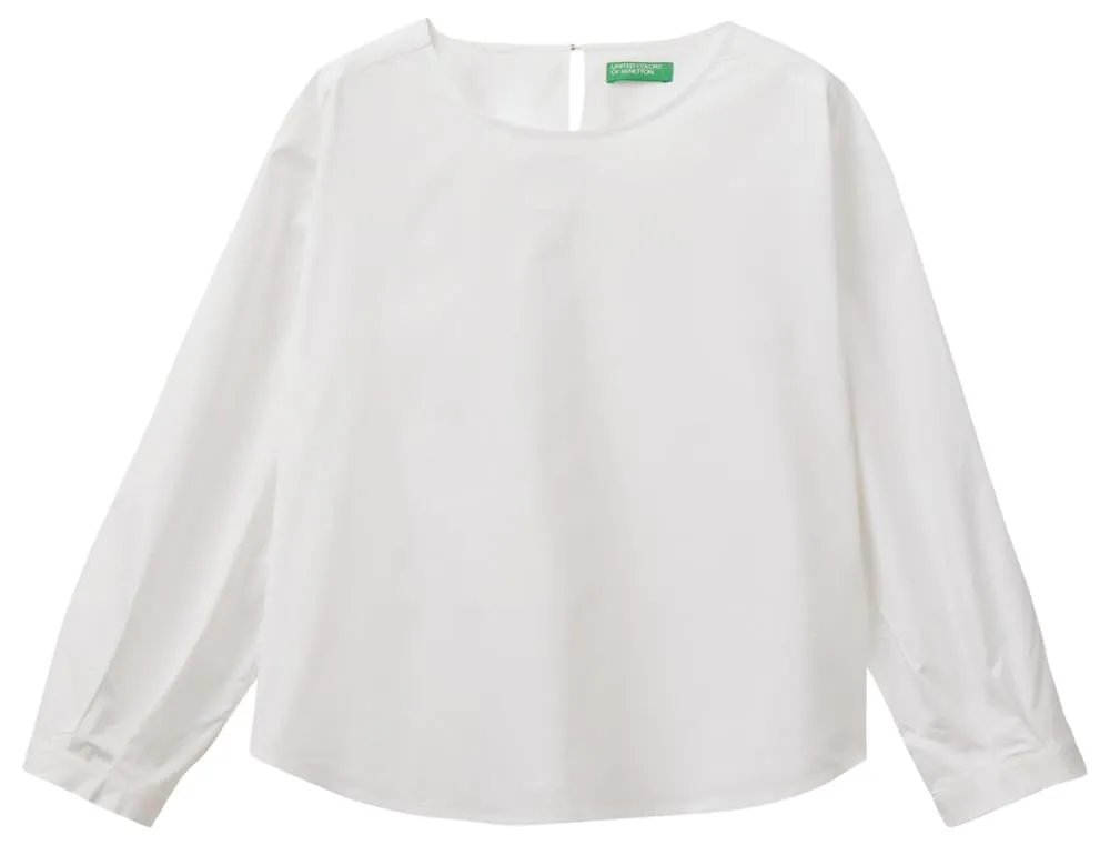United Colors of Benetton Blusa in Cotone con Dettagli Raffinati