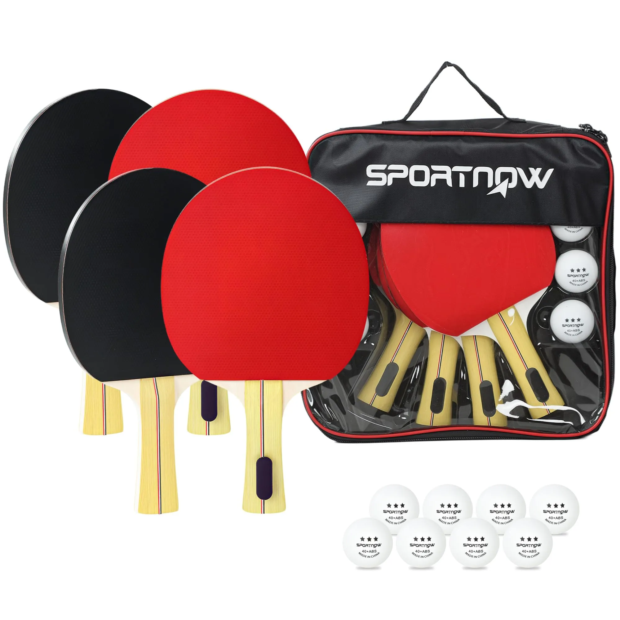 SPORTNOW Set di Racchette da Ping Pong e Palline