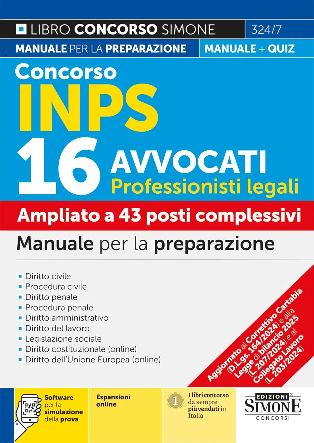 Concorso INPS 16 Avvocati Professionisti Legali - Manuale per la preparazione