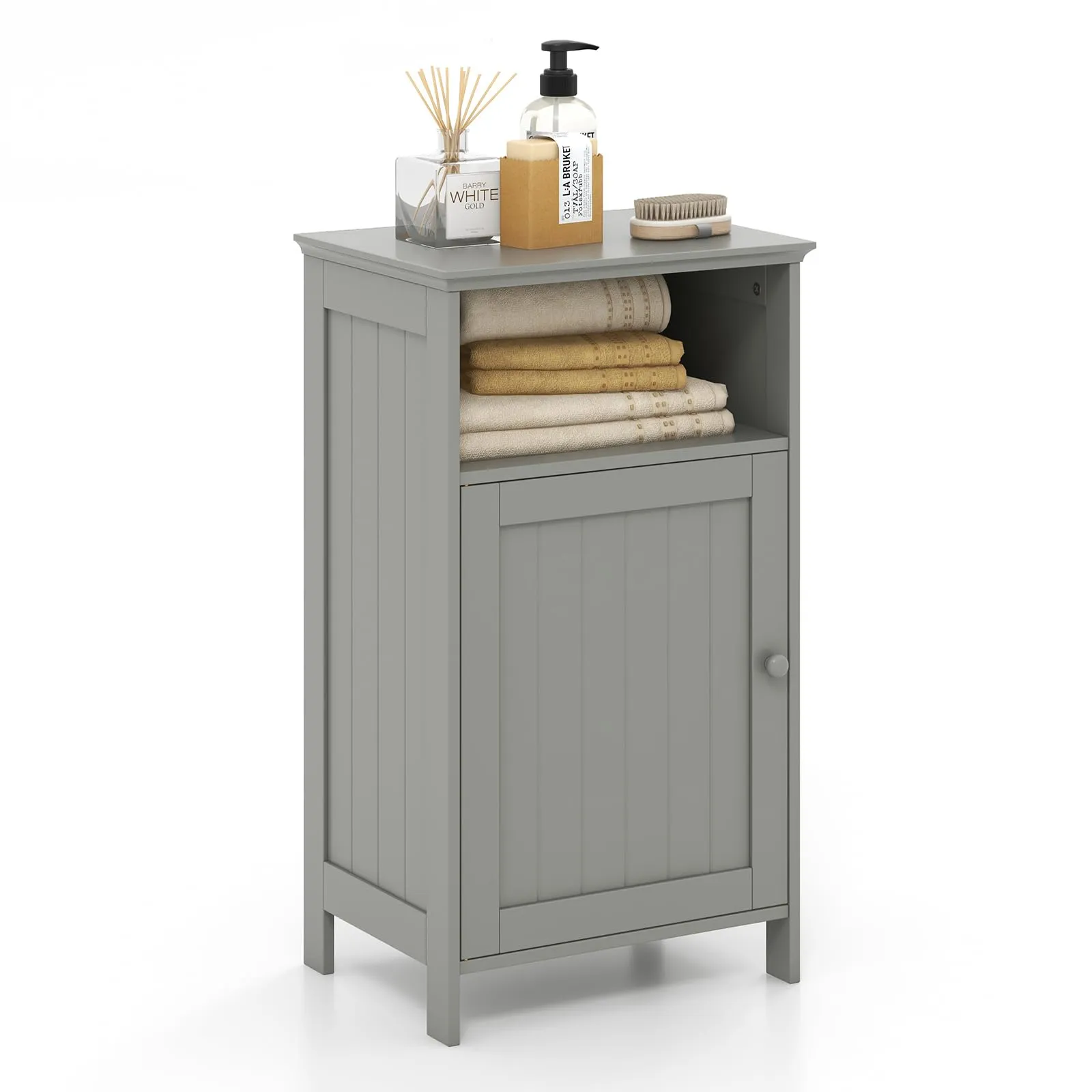 COSTWAY Mobile Bagno Multiuso Salvaspazio Bianco