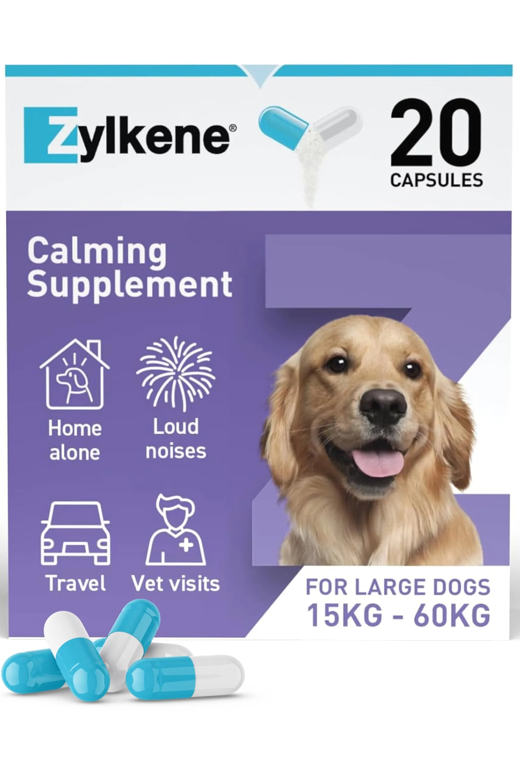 Vetoquinol Zylkene 450mg - Integratore per Cani di Taglia Grande - 20 Capsule