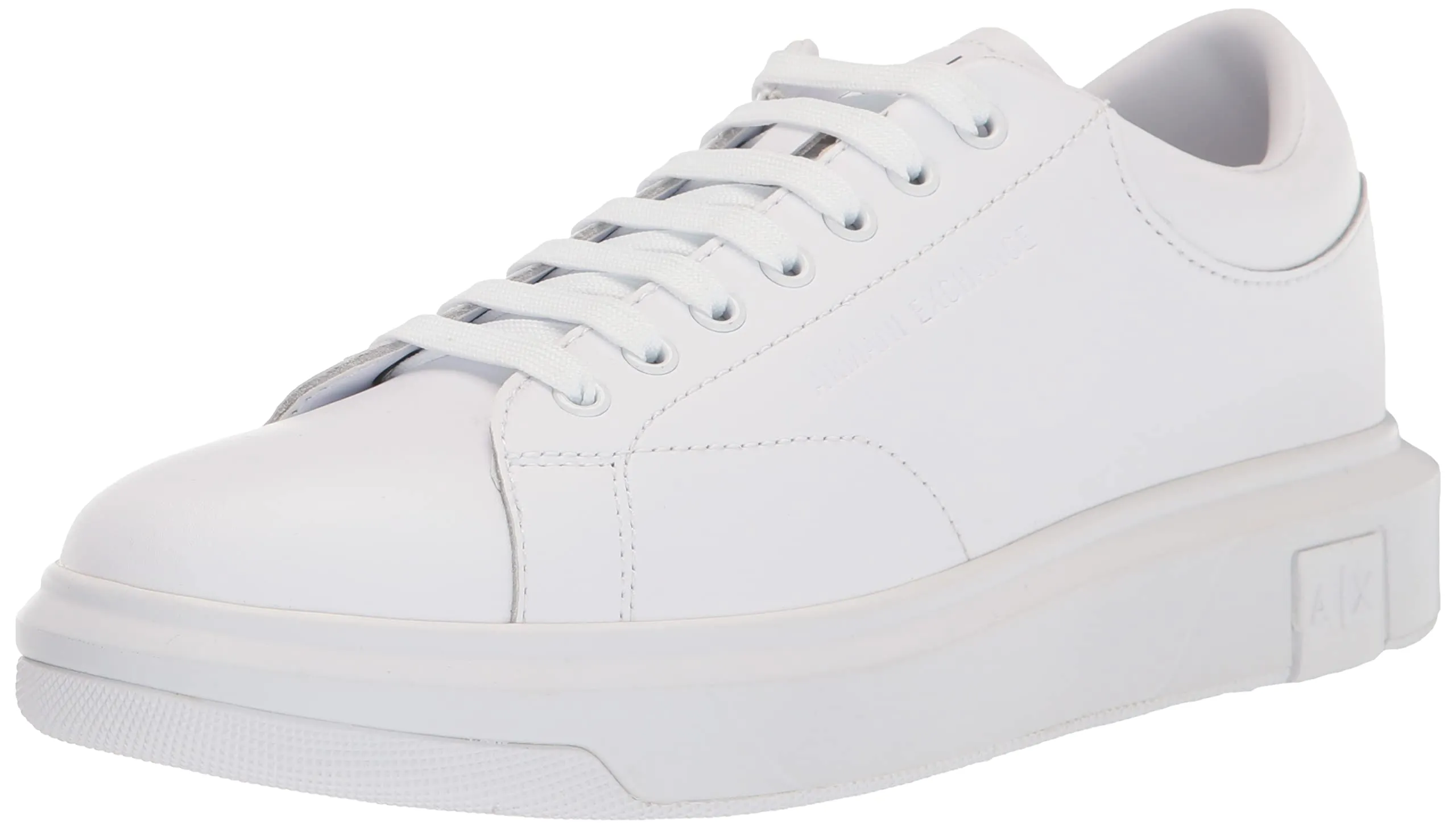 ARMANI EXCHANGE Venice Con Logo Ricamato Sulla Suola Della Piattaforma, Scarpe da ginnastica Uomo, Bianco Opaco