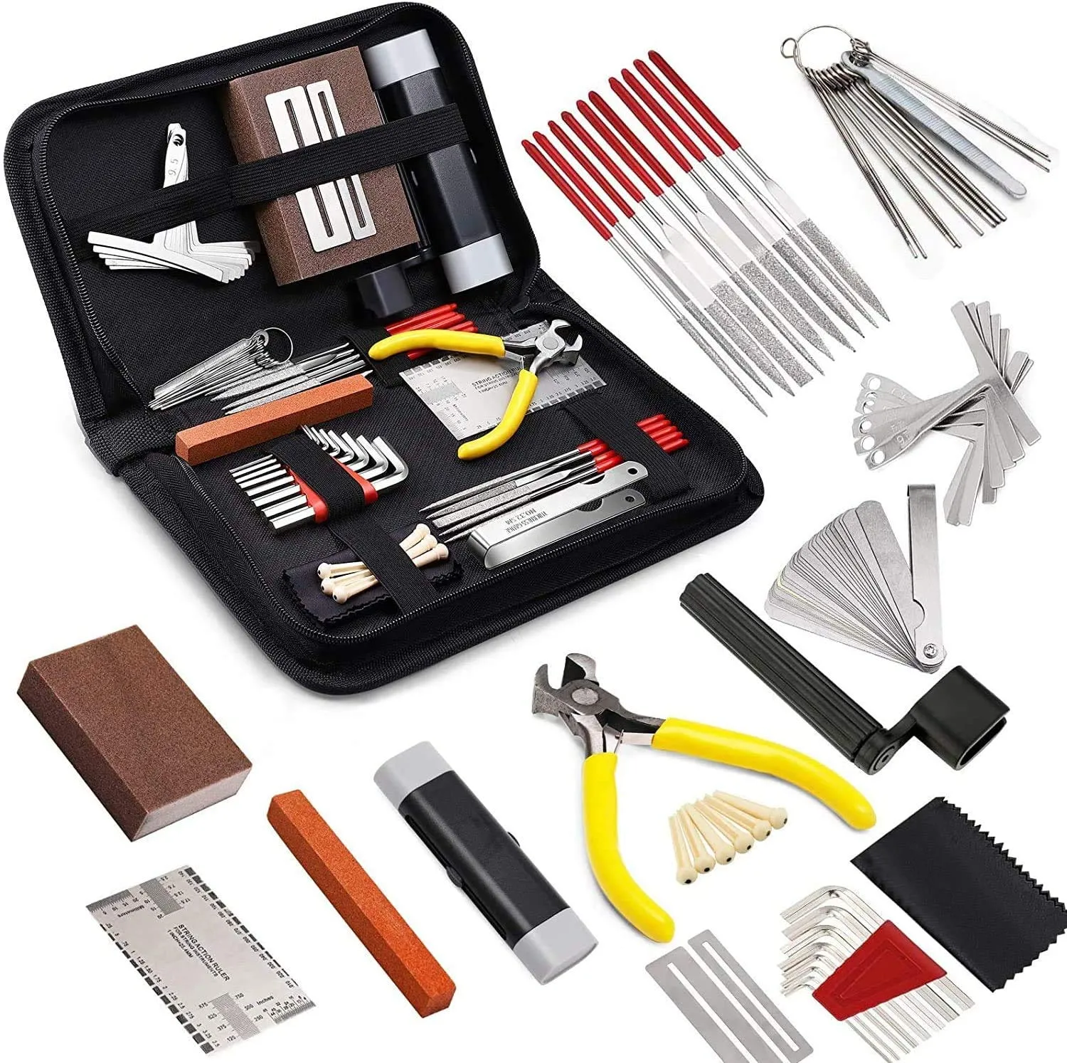 Kit di attrezzi per la riparazione della chitarra, Bprtcra 45 pezzi kit di strumenti per la pulizia della chitarra, kit di strumenti per chitarra per chitarra