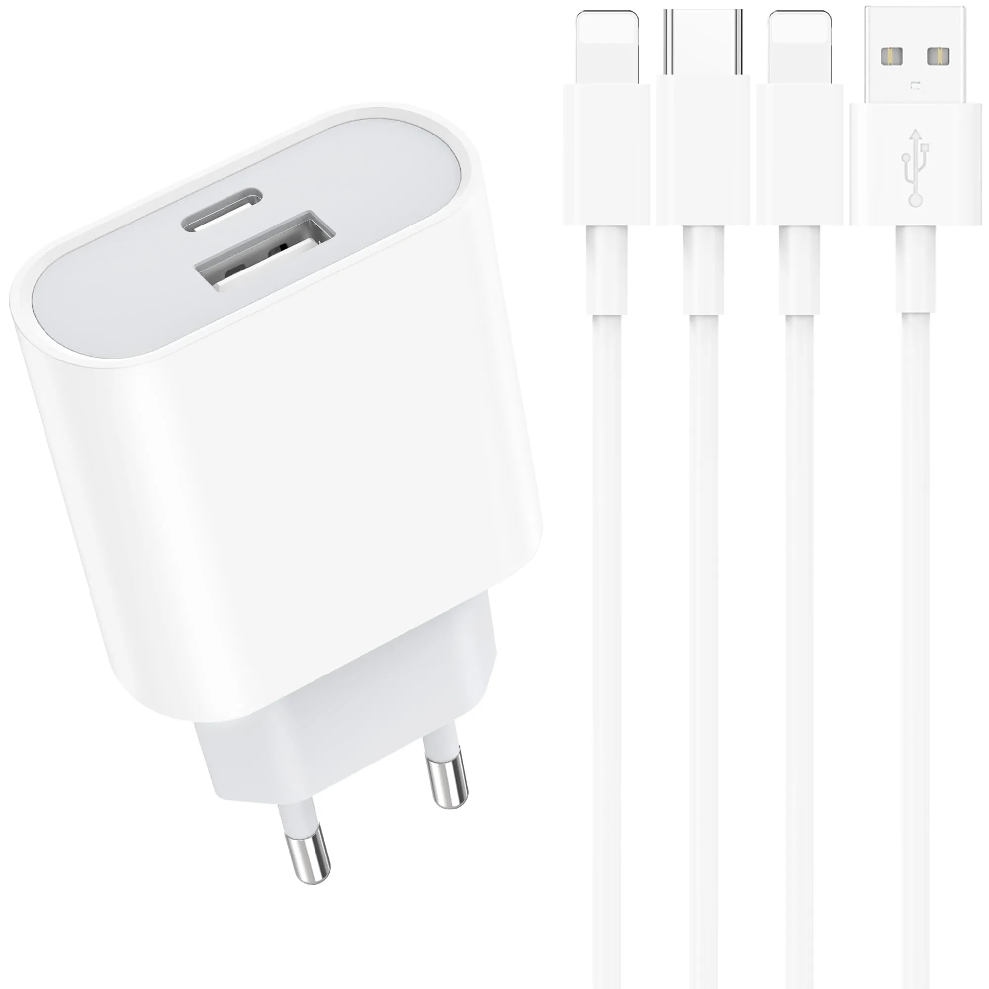 Caricatore USB C 20W con Cavo 2M per iPhone e iPad - Ricarica Rapida e Sicura