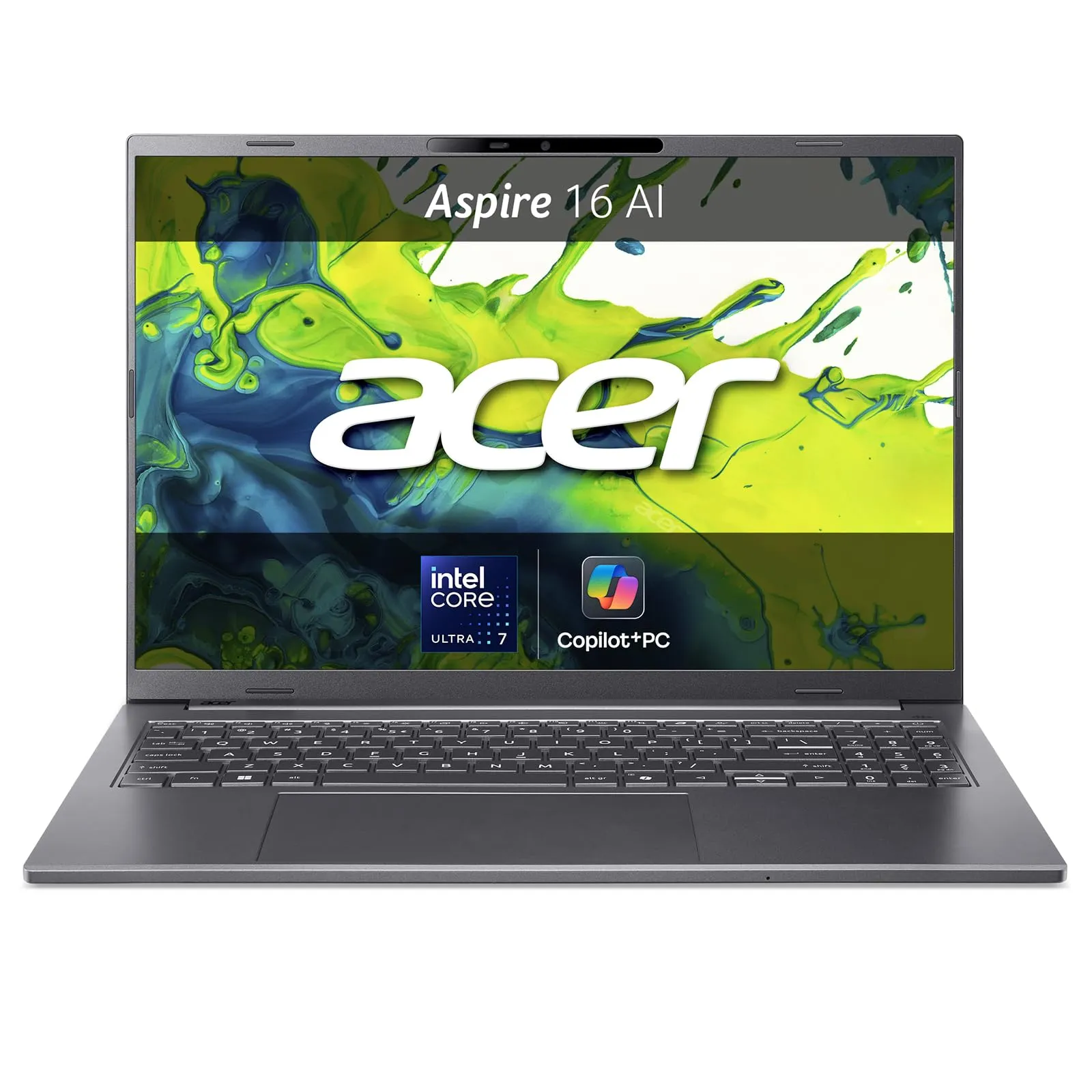 Acer Aspire 16 AI Laptop - Notebook Copilot+ PC con Display OLED 16" WUXGA+, Intel Core Ultra 7, 16GB RAM, 512GB SSD, Windows 11, QWERTY
