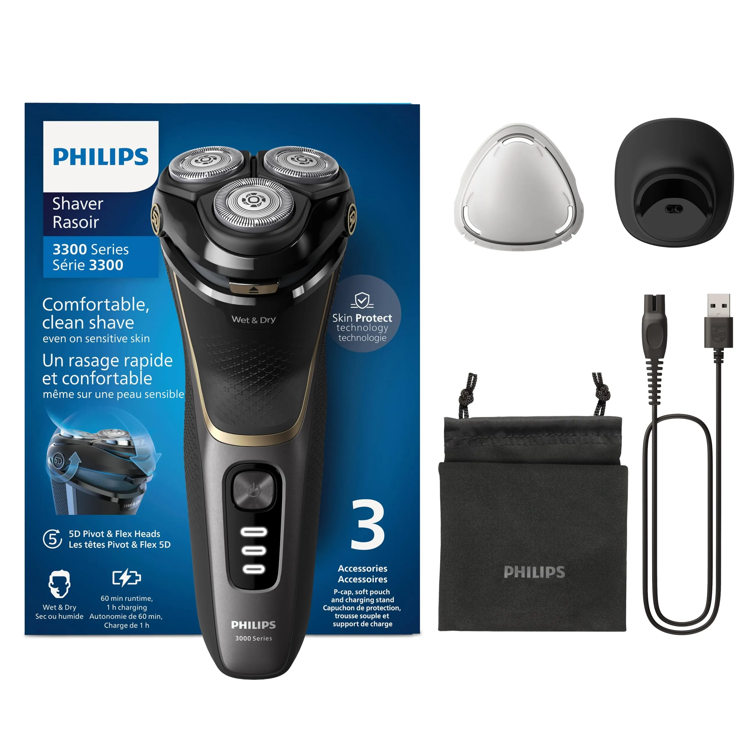 Philips Series 3000 S3342/13 Rasoio Elettrico Wet & Dry