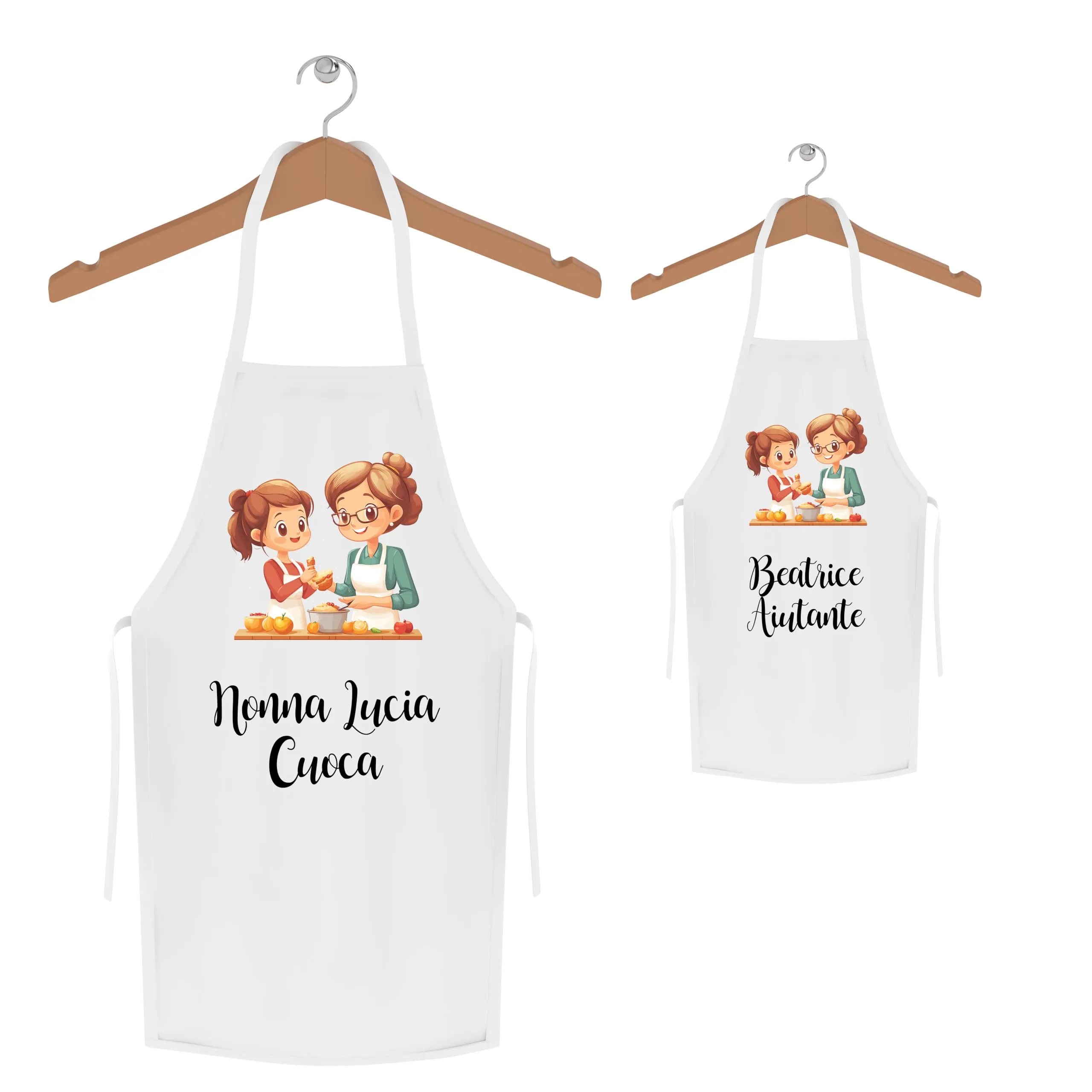 Set Grembiuli Cucina Nonna e Nipote Personalizzati