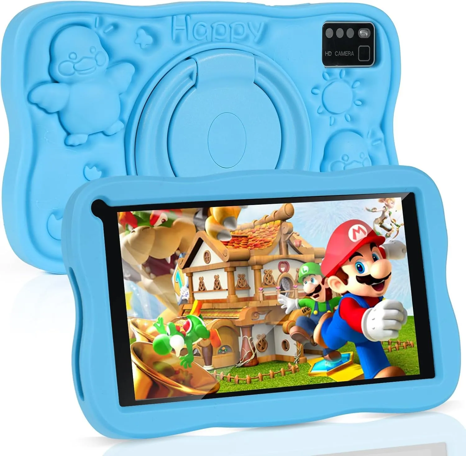 SUMTAB Tablet Bambini 7 Pollici Android 13 con Controllo Parentale e Custodia Protettiva (Blu)