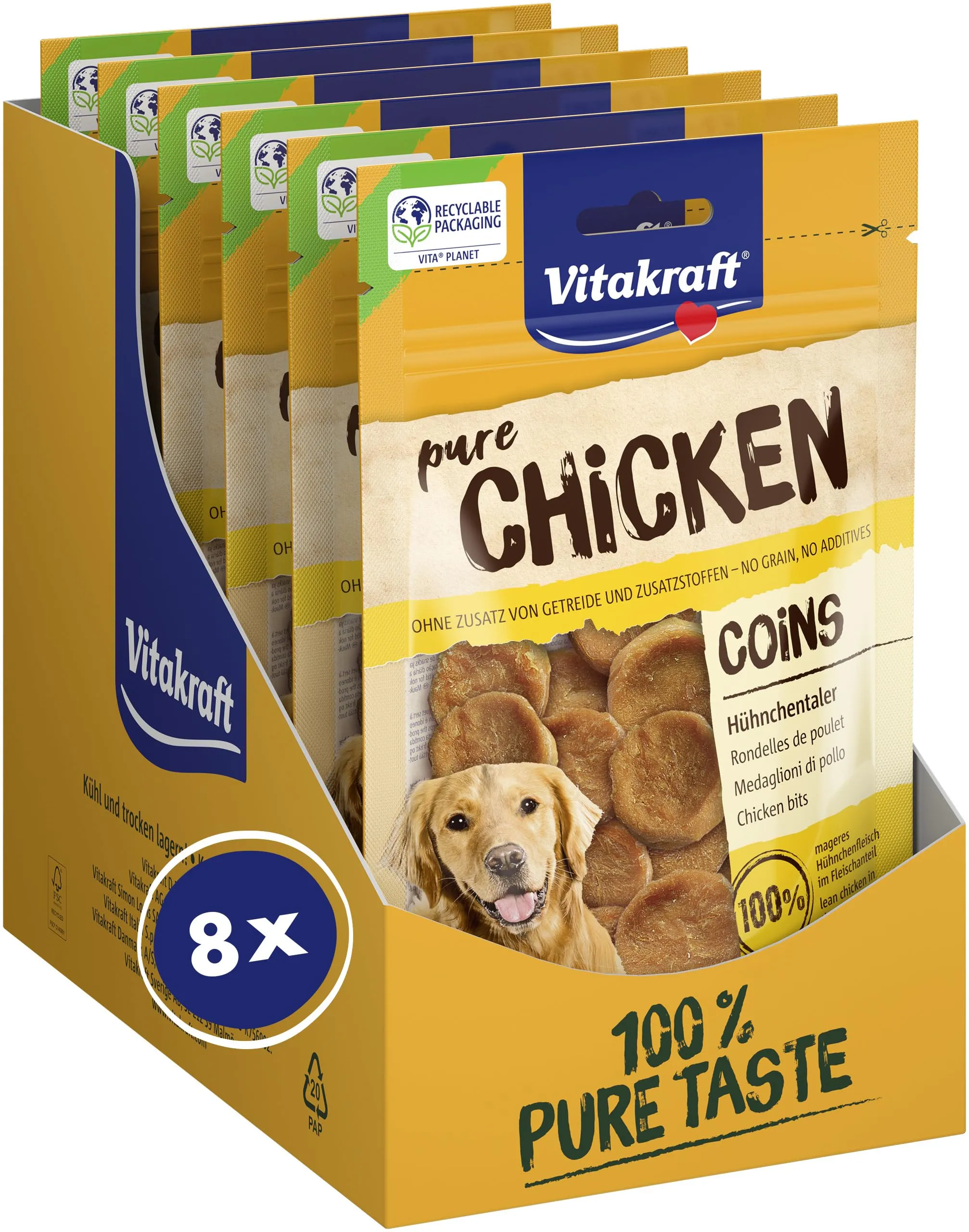 Vitakraft Medaglioni di Pollo per Cani - Snack Appetitosi e Salutari