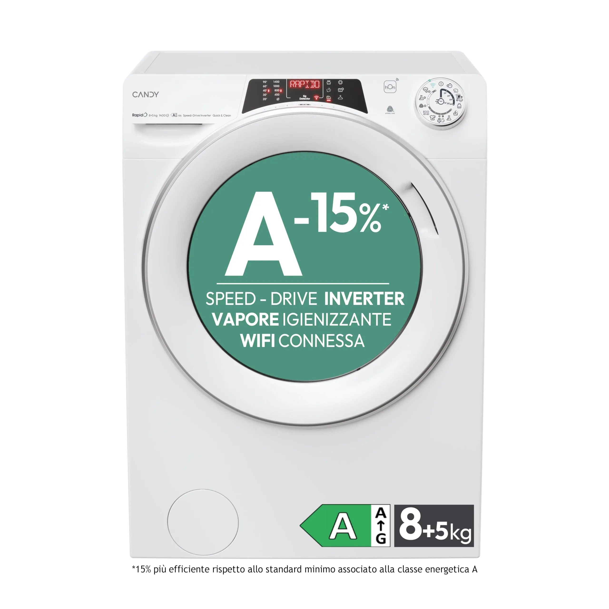 Candy Rapidò ROW 4856DWMS7-S Lavasciuga a carica frontale