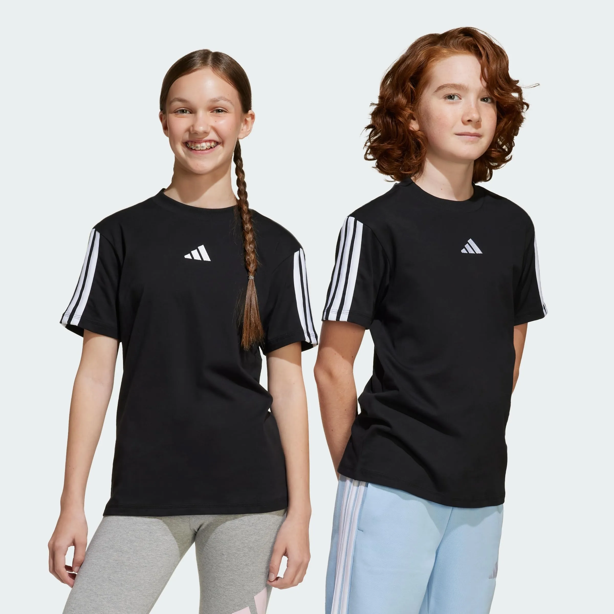 adidas Essentials T-Shirt Unisex Bambini Nero/Bianco