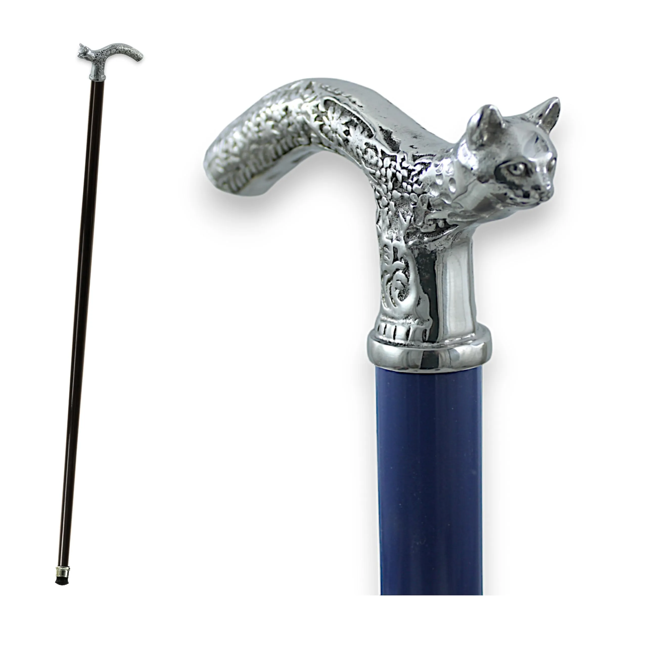 Bastone da Passeggio Testa di Gatto Elegante Vintage Personalizzato Cavagnini