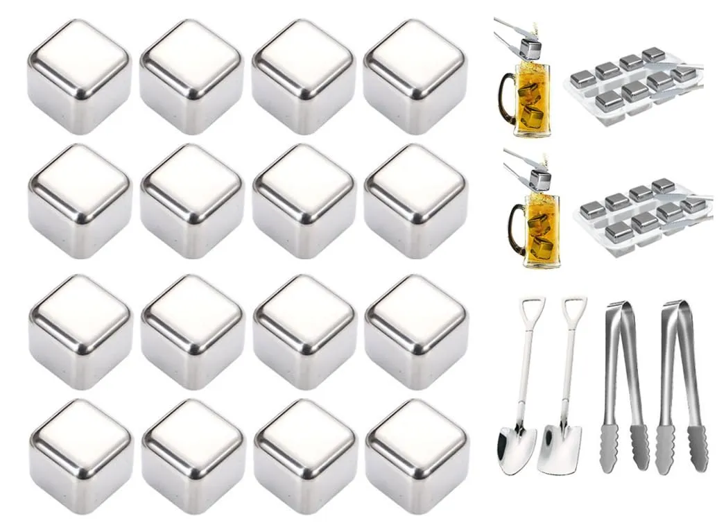 Anlising Cubetti di Ghiaccio in Acciaio Inox Riutilizzabili