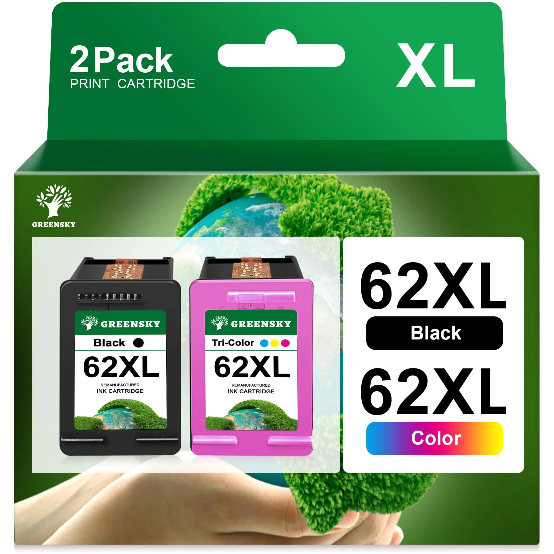 GREENSKY 62XL Cartucce d'Inchiostro Compatibili per Stampanti HP Envy e Officejet