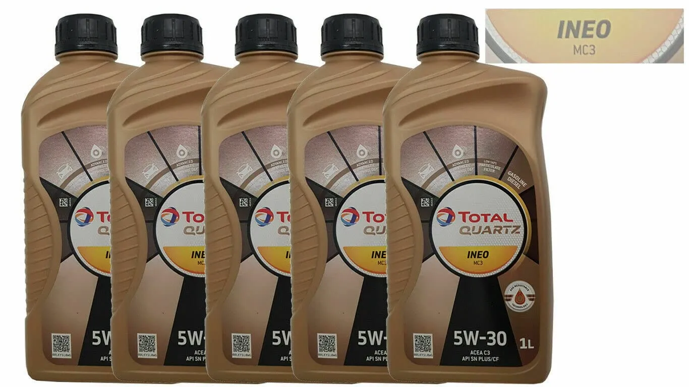 Total Quartz Ineo MC3 5W-30 - Olio Motore Auto Sintetico Dexos2 5L