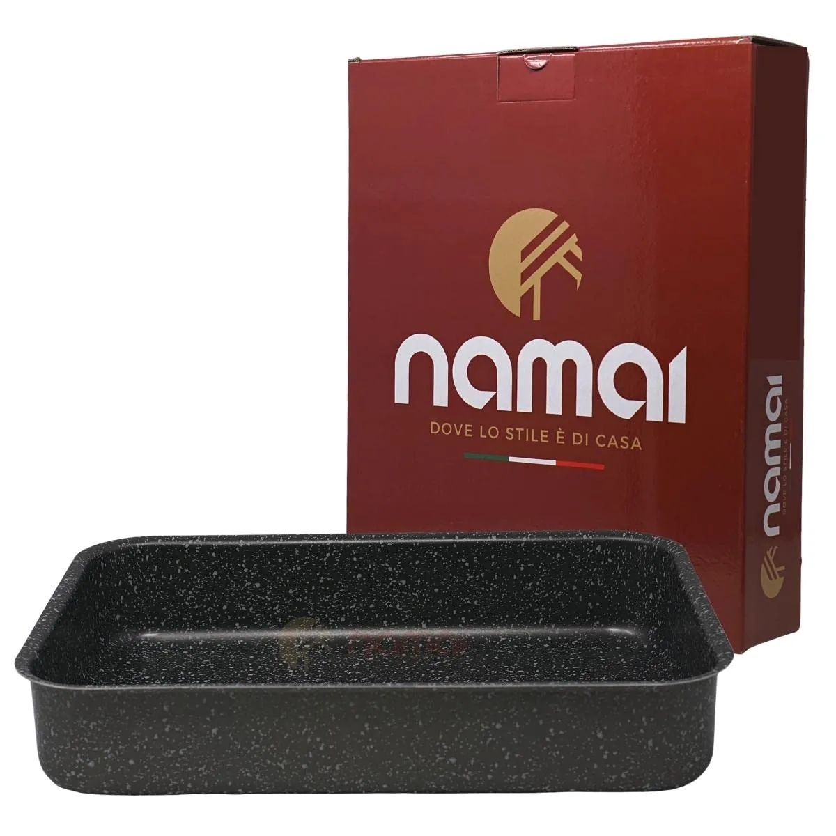 NAMAI Teglia da Forno Rettangolare Antiaderente Effetto Pietra 35x25 cm