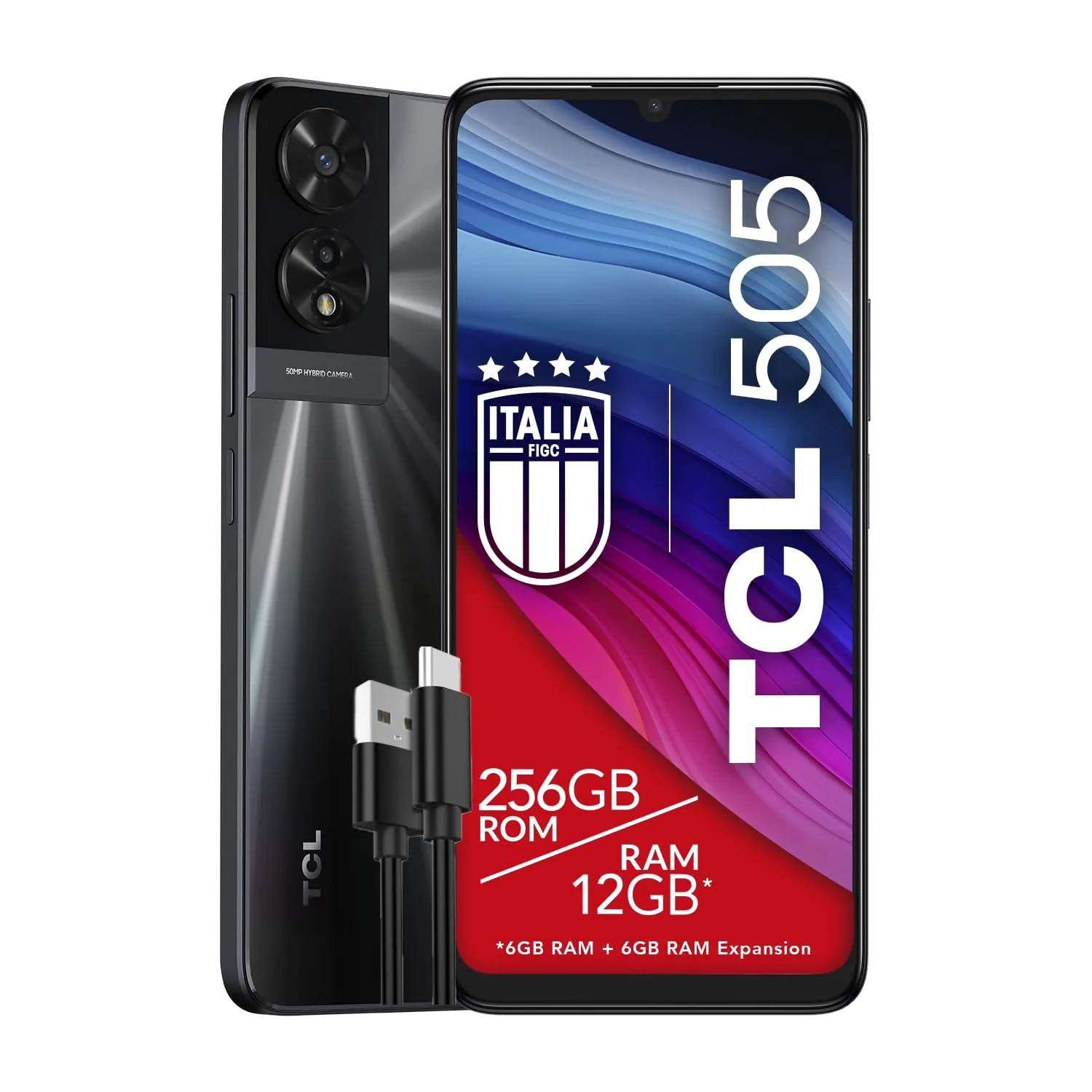 TCL 505 Space Grey - Smartphone 4G, 256GB, 12GB RAM, Android 14