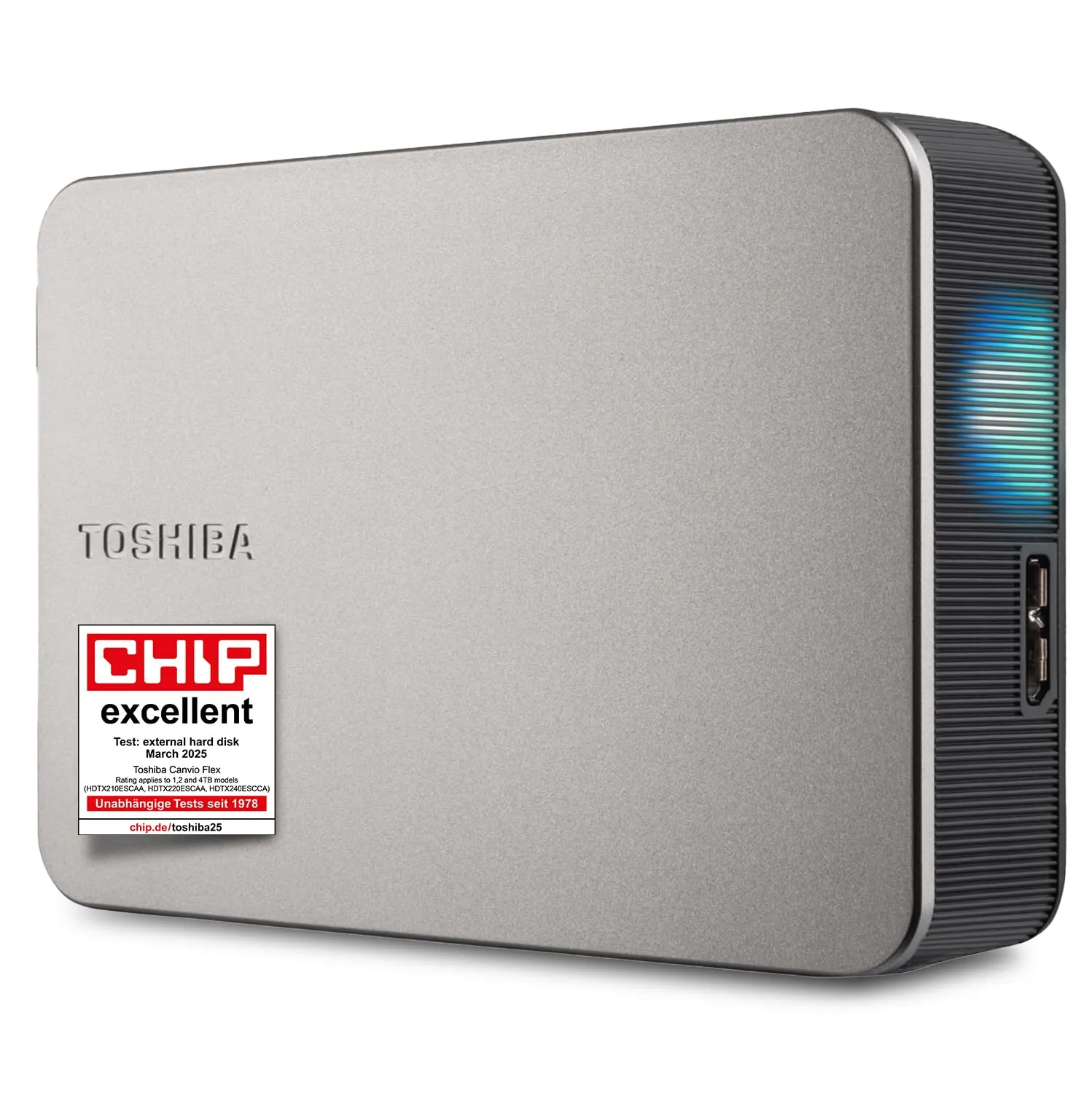Toshiba Canvio Flex 4TB Hard Disk Esterno Portatile, Argento Caldo