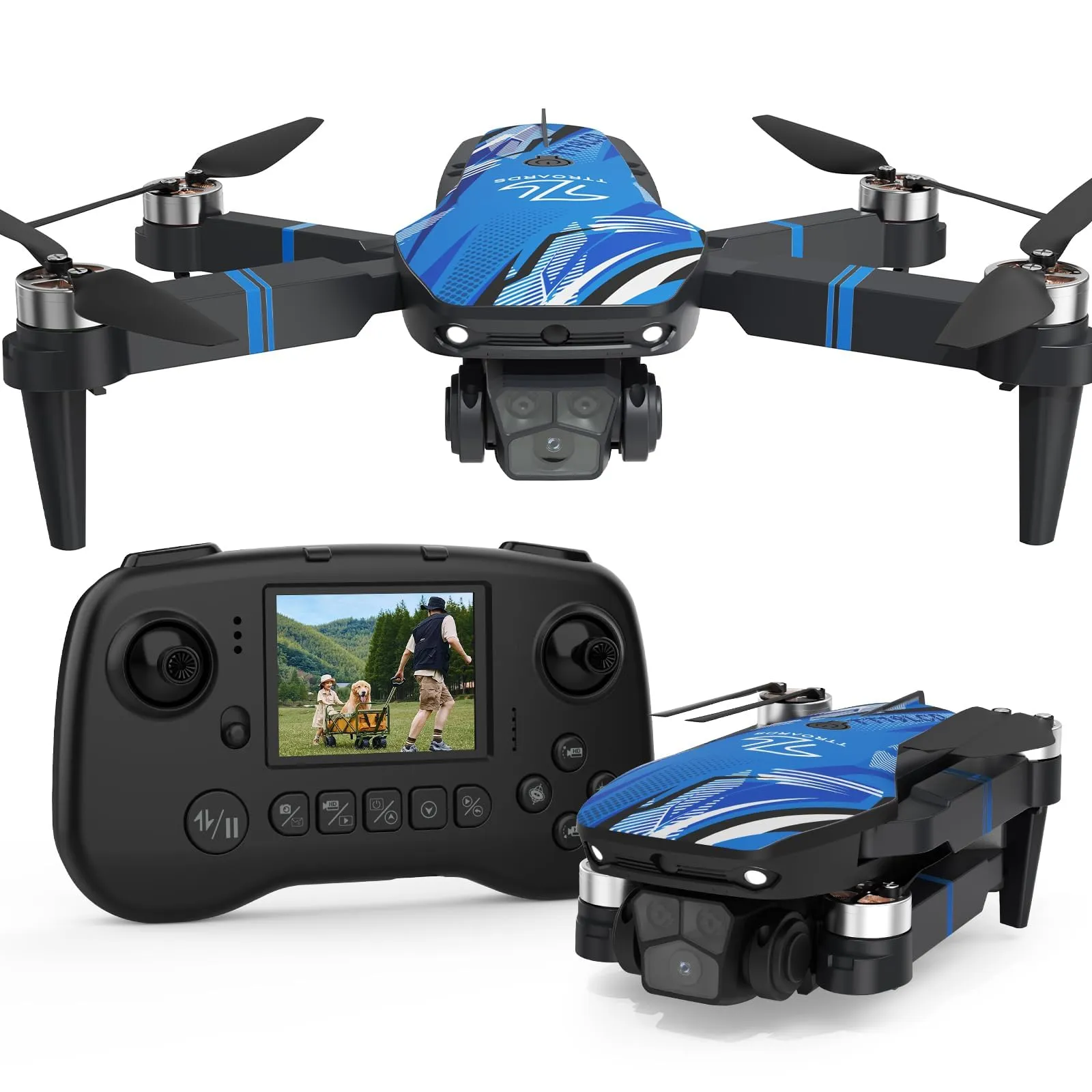 Drone 4K con Schermo LCD, Evitamento Ostacoli e Motore Brushless