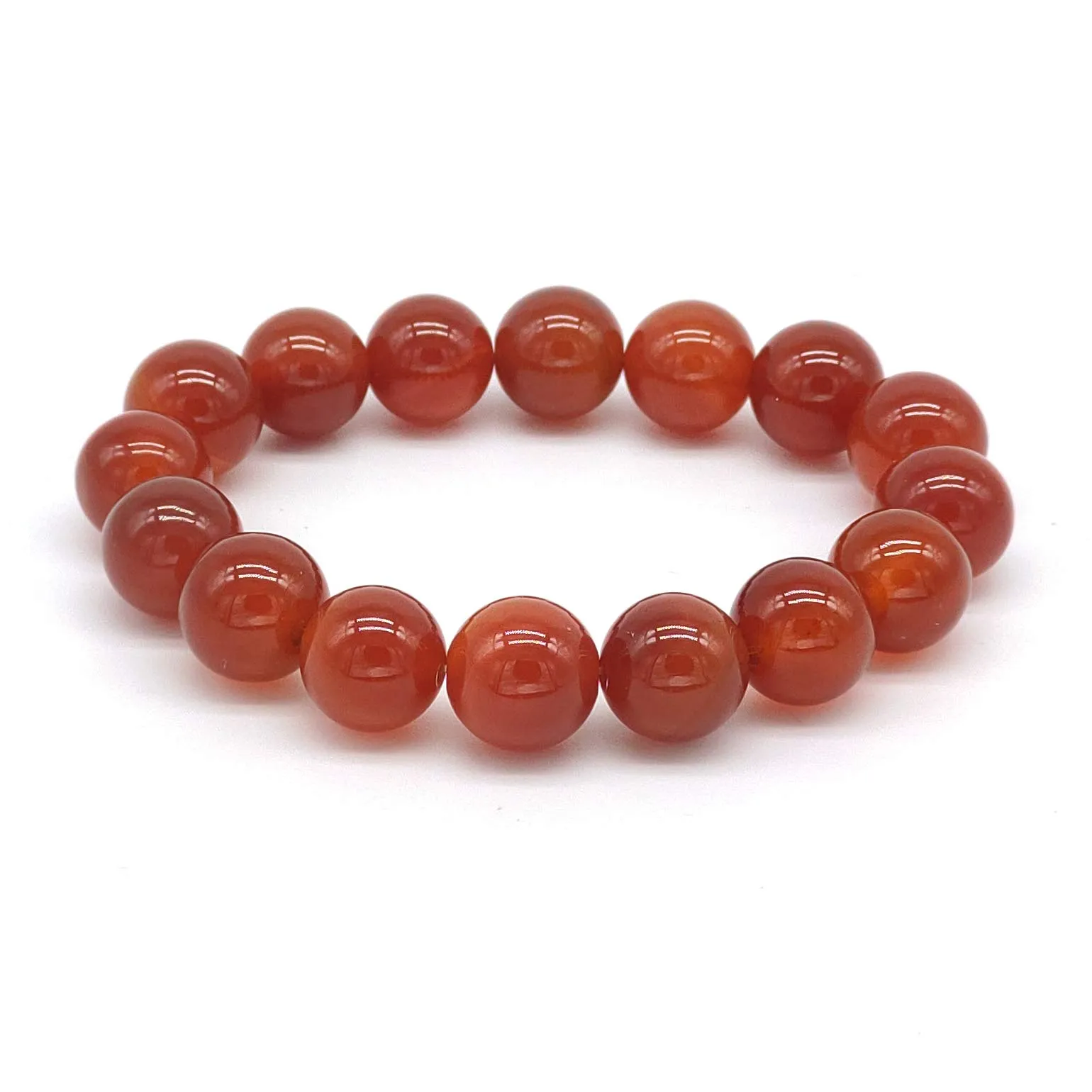 Bracciale Corniola 12mm - Pietre Dure Naturali - Fatto a Mano
