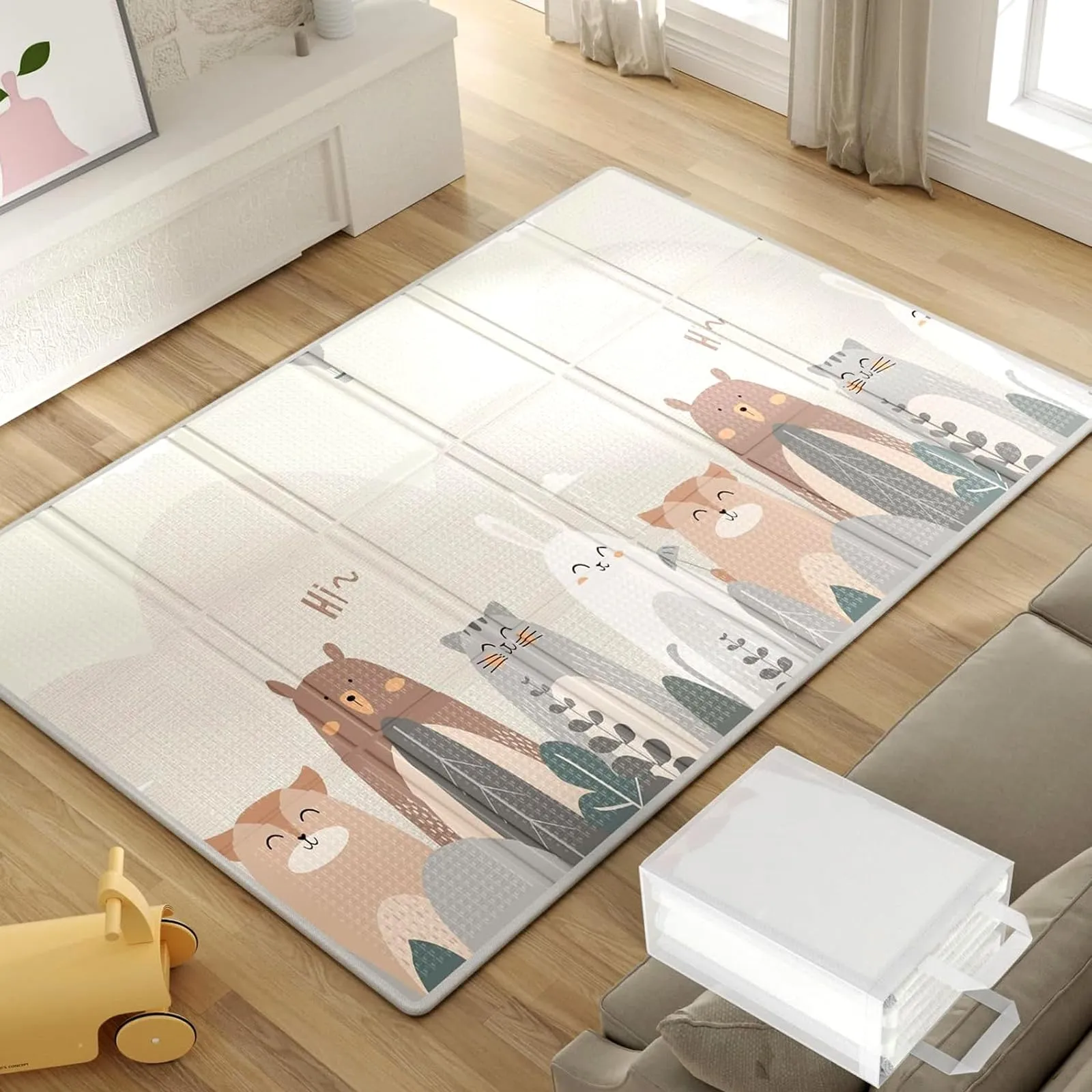 Lertantri Tappeto da Gioco Pieghevole Reversibile 200x130 cm