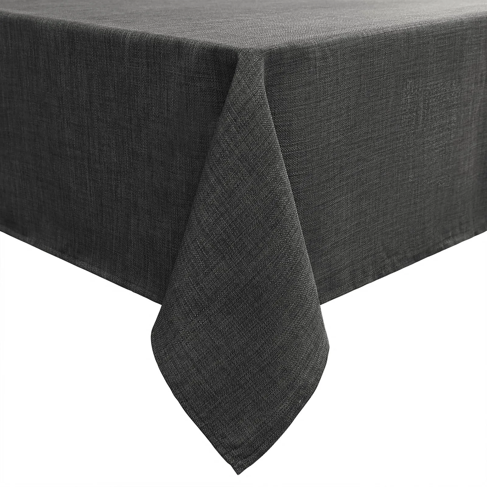 smiry Tovaglia Effetto Lino Grigio Scuro 100x140 cm - Impermeabile e Antimacchia